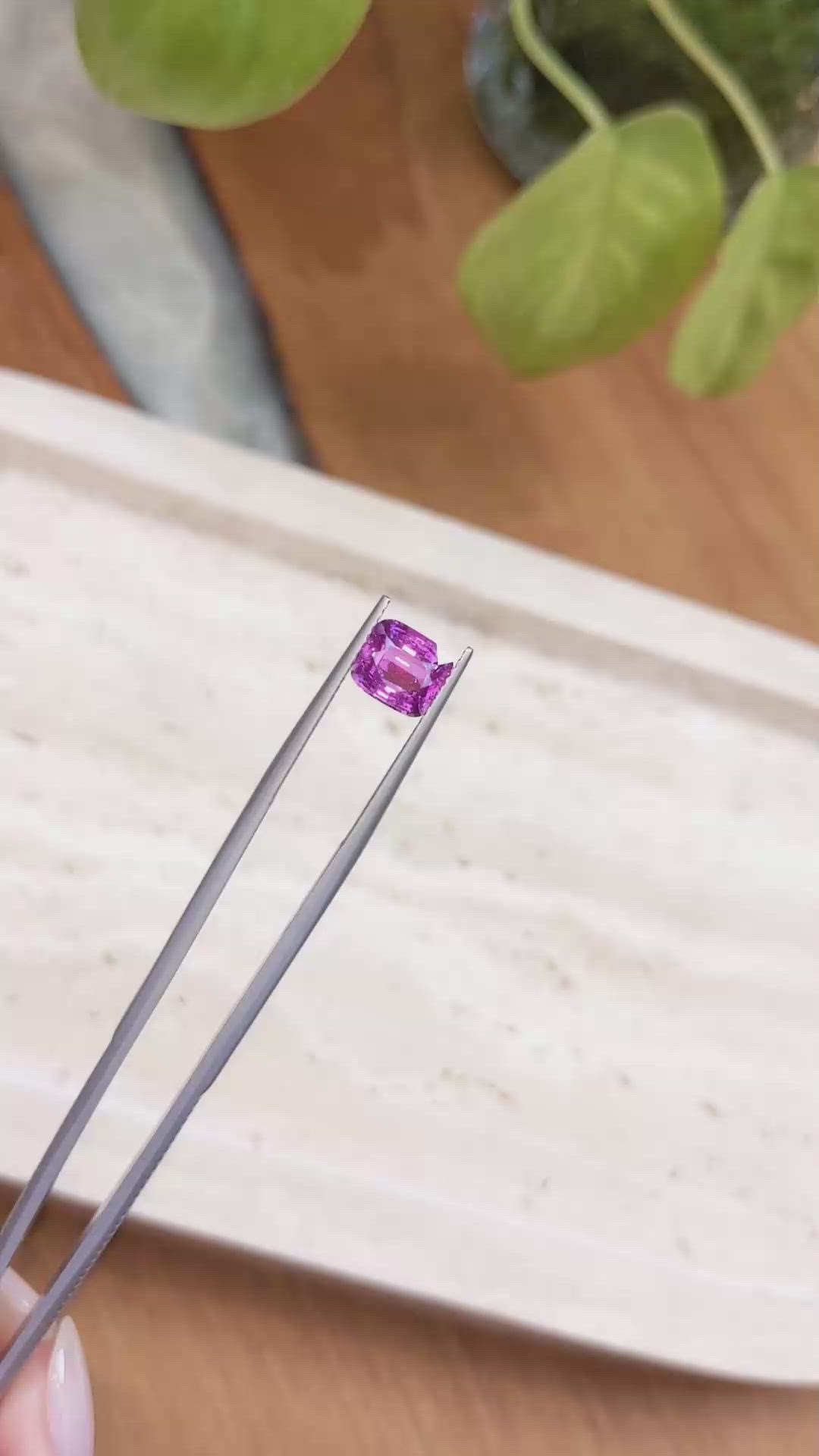 2.16 Ct. Purplish Pink Sapphire from Ceylon (Sri Lanka) Size Video