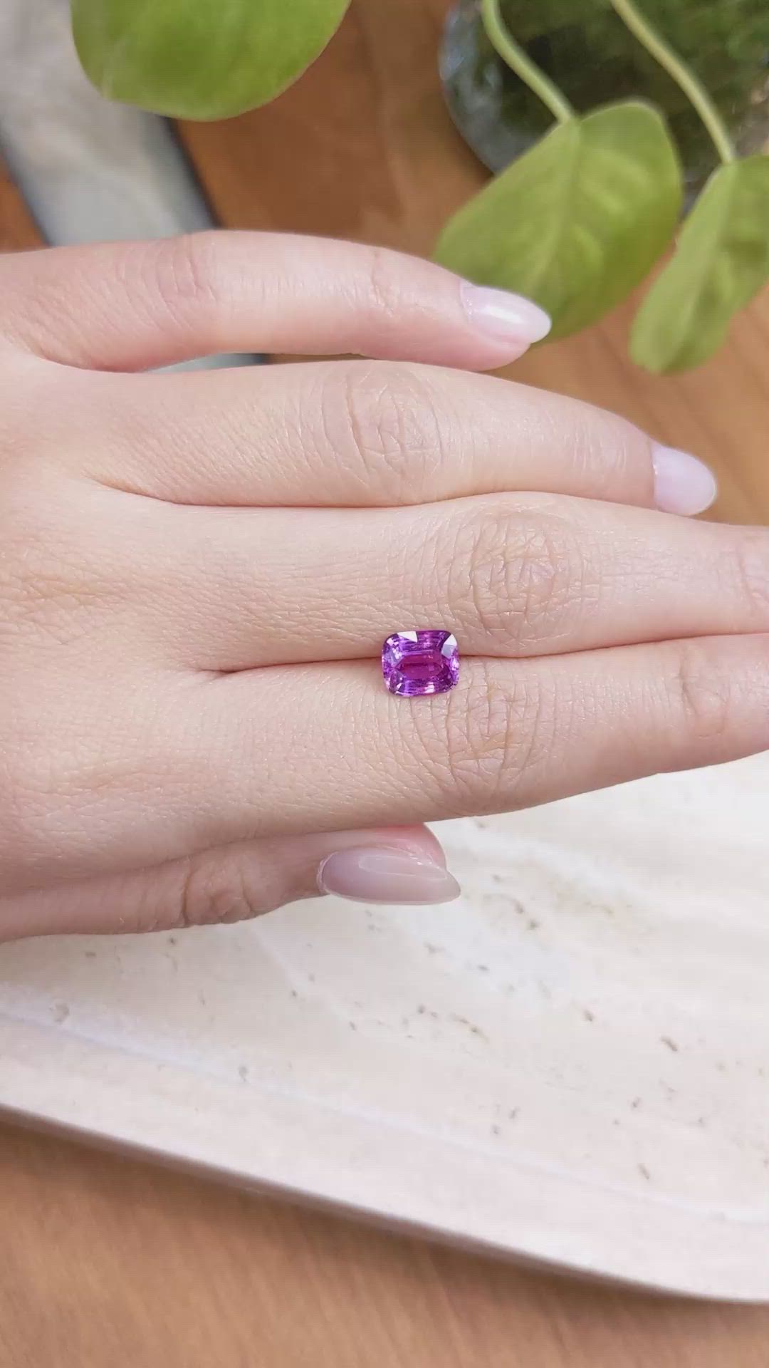 2.16 Ct. Purplish Pink Sapphire from Ceylon (Sri Lanka) Size Video