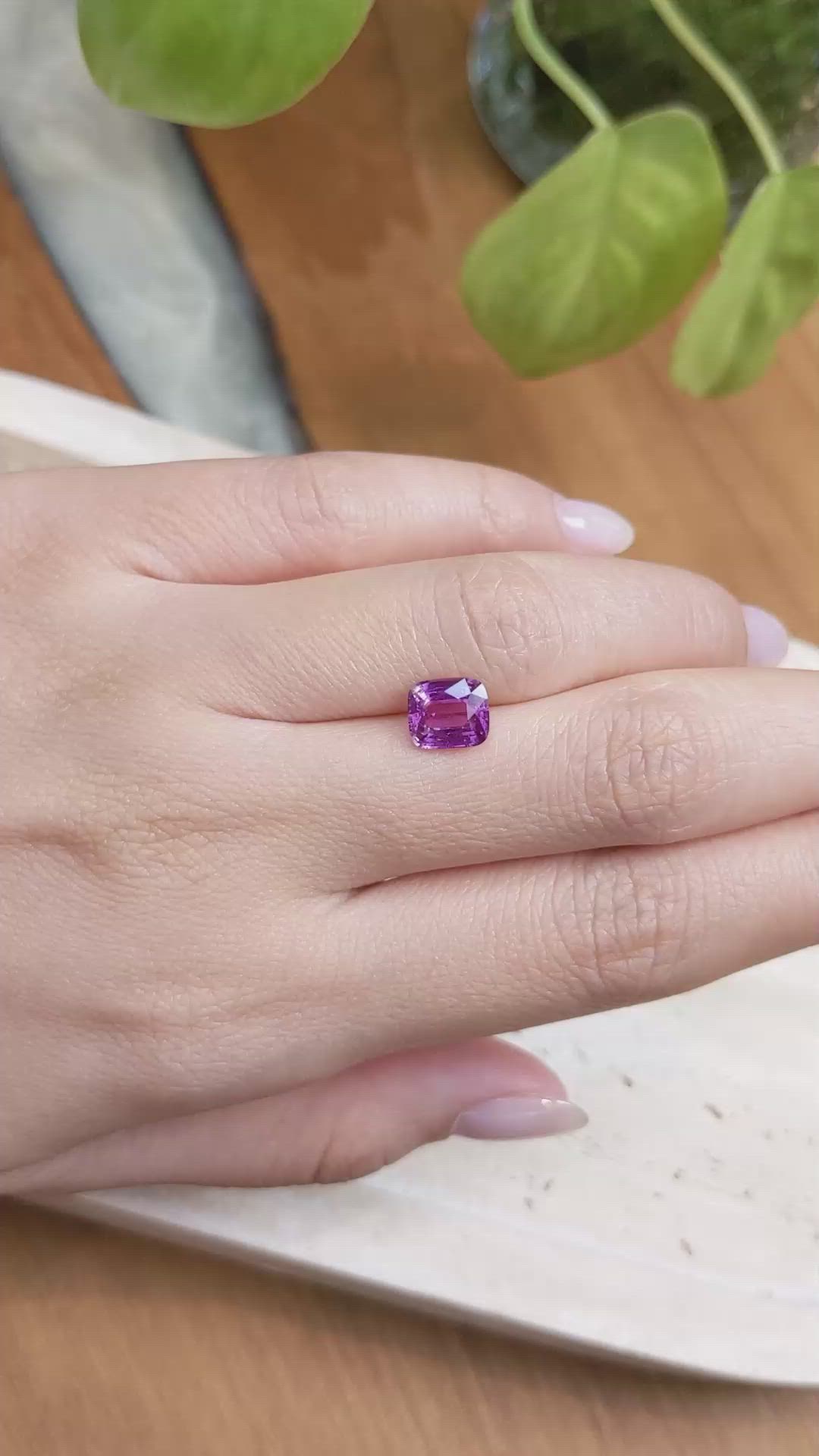 2.16 Ct. Purplish Pink Sapphire from Ceylon (Sri Lanka) Size Video
