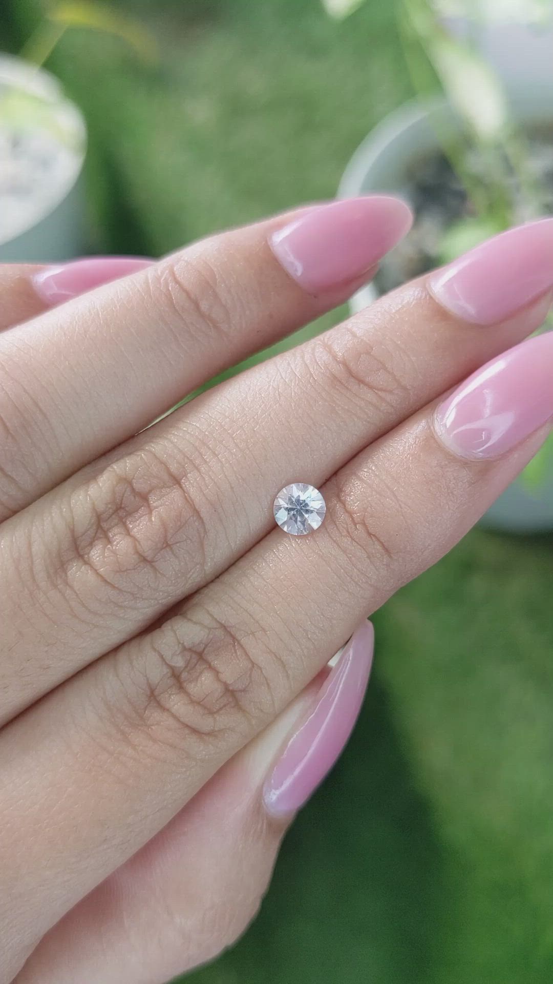 0.55 Ct. White Sapphire from Ceylon (Sri Lanka) Size Video