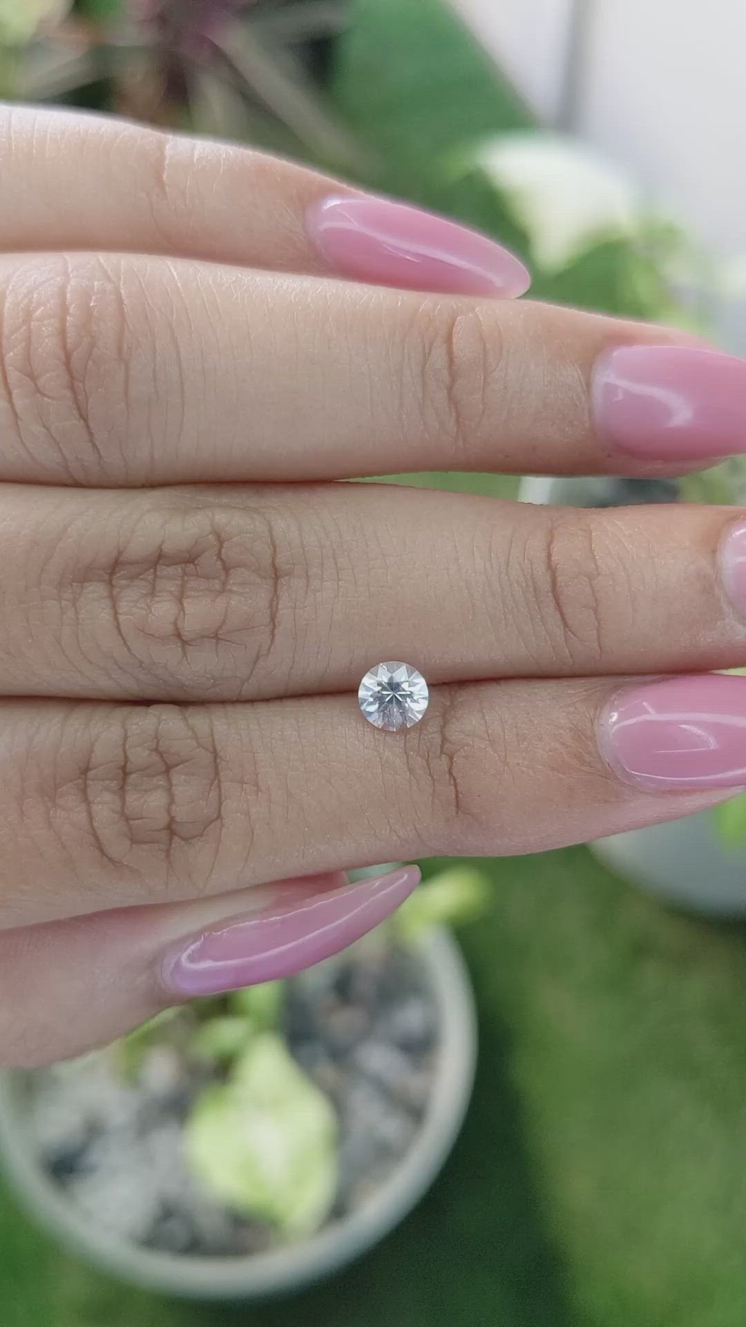 0.55 Ct. White Sapphire from Ceylon (Sri Lanka) Size Video