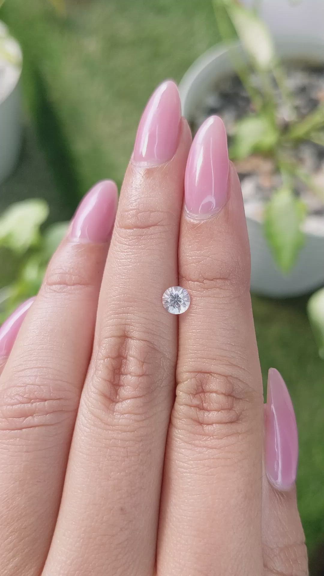 0.55 Ct. White Sapphire from Ceylon (Sri Lanka) Size Video