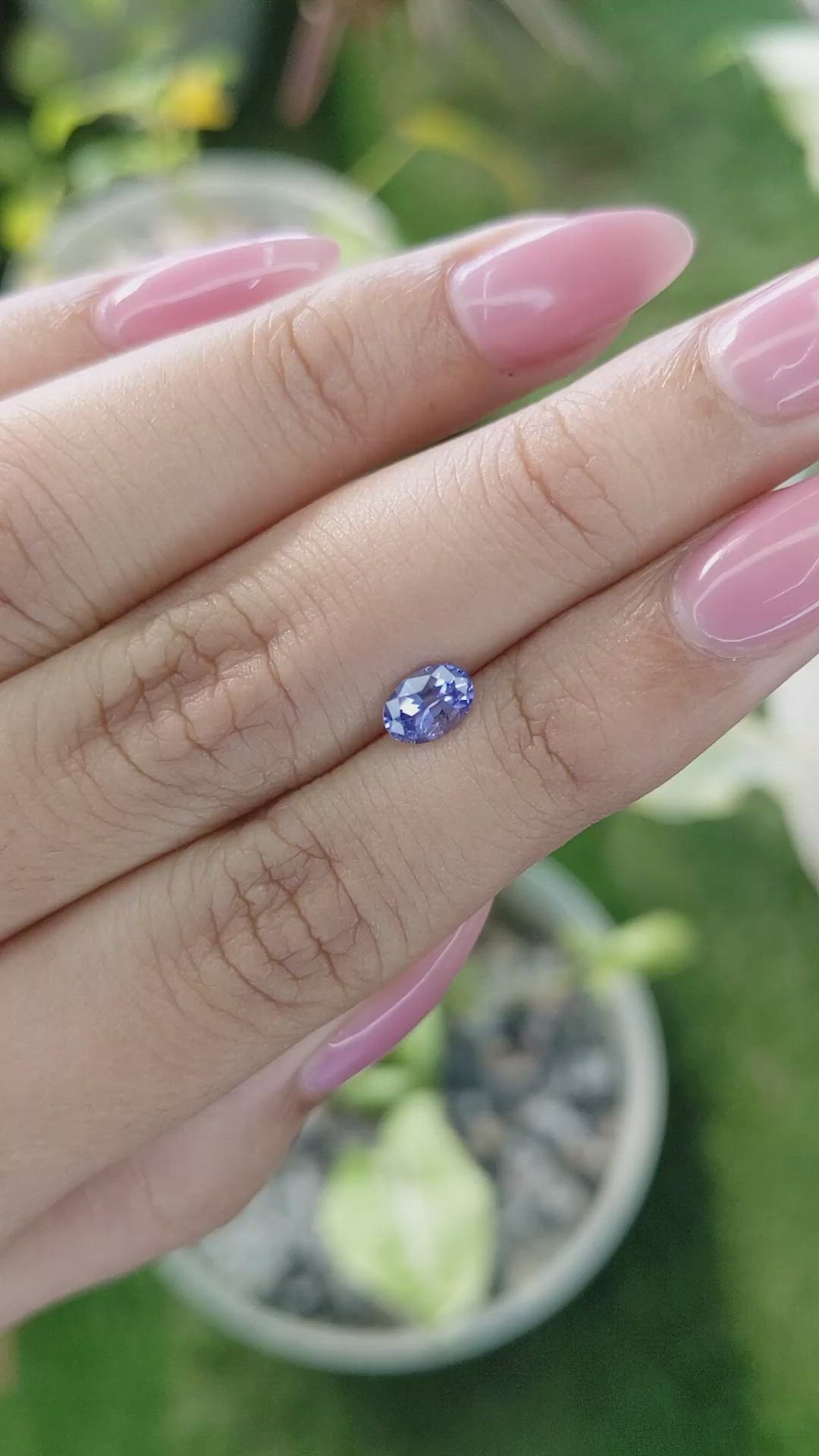 0.62 Ct. Violet Sapphire from Ceylon (Sri Lanka) Size Video