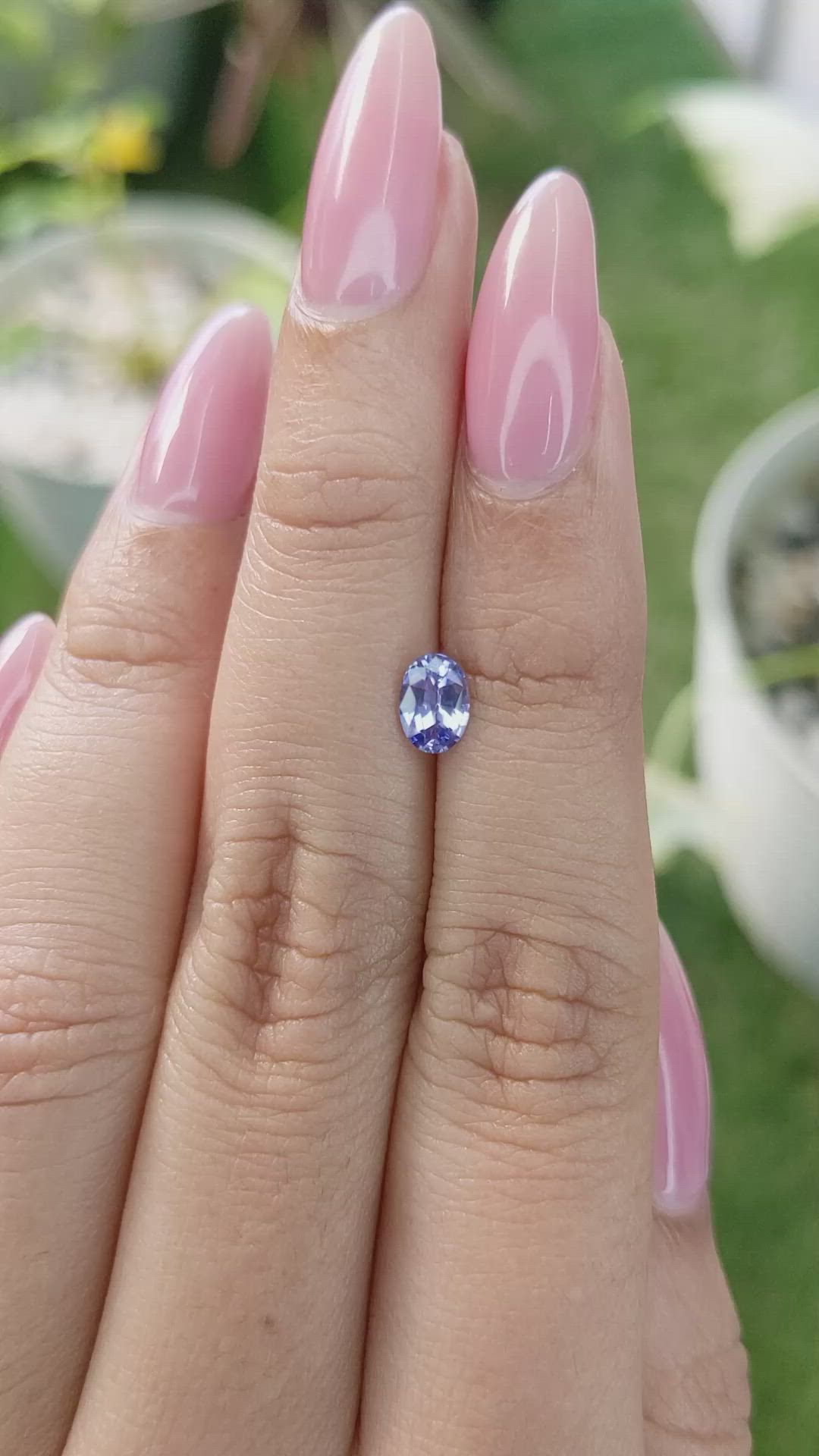0.62 Ct. Violet Sapphire from Ceylon (Sri Lanka) Size Video