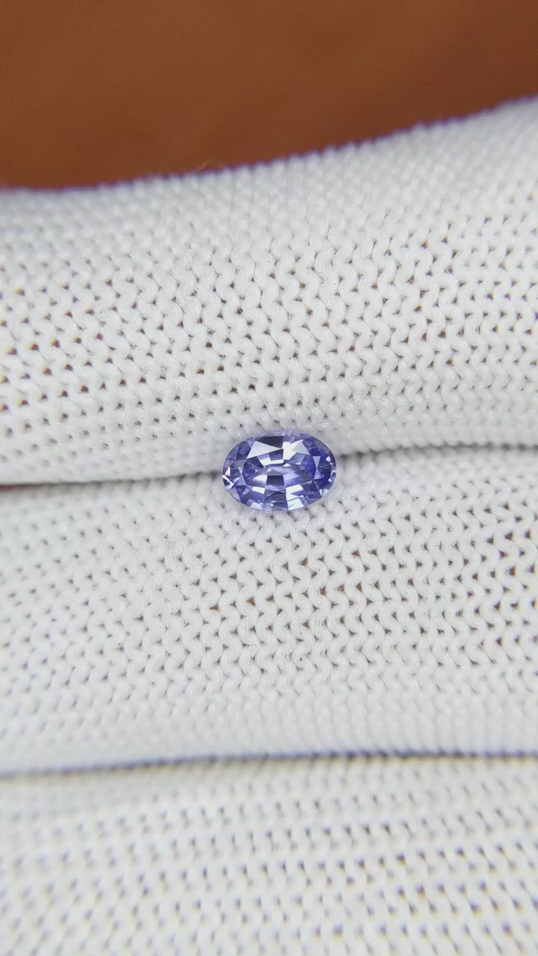 0.62 Ct. Violet Sapphire from Ceylon (Sri Lanka) Size Video