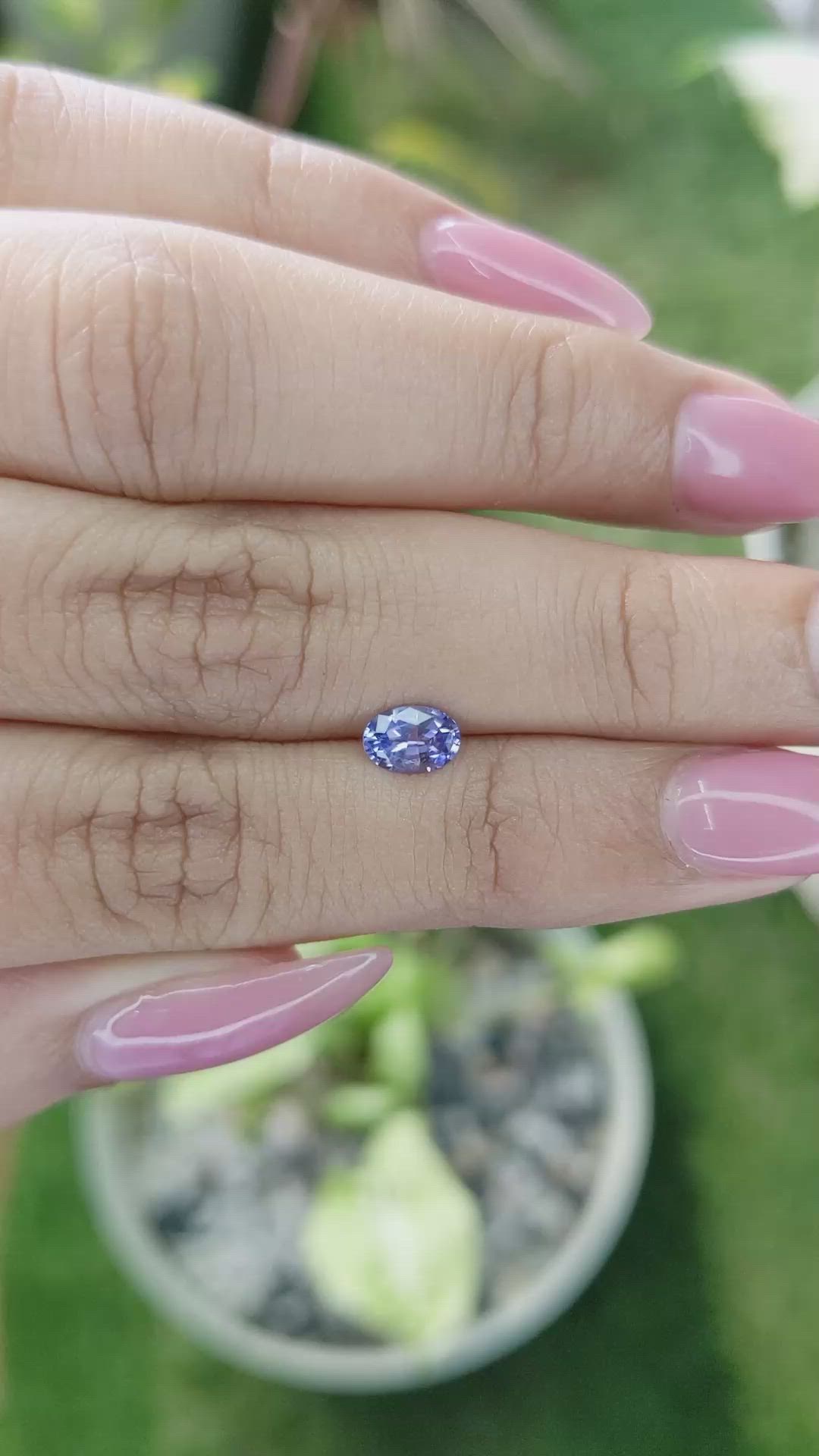 0.62 Ct. Violet Sapphire from Ceylon (Sri Lanka) Size Video