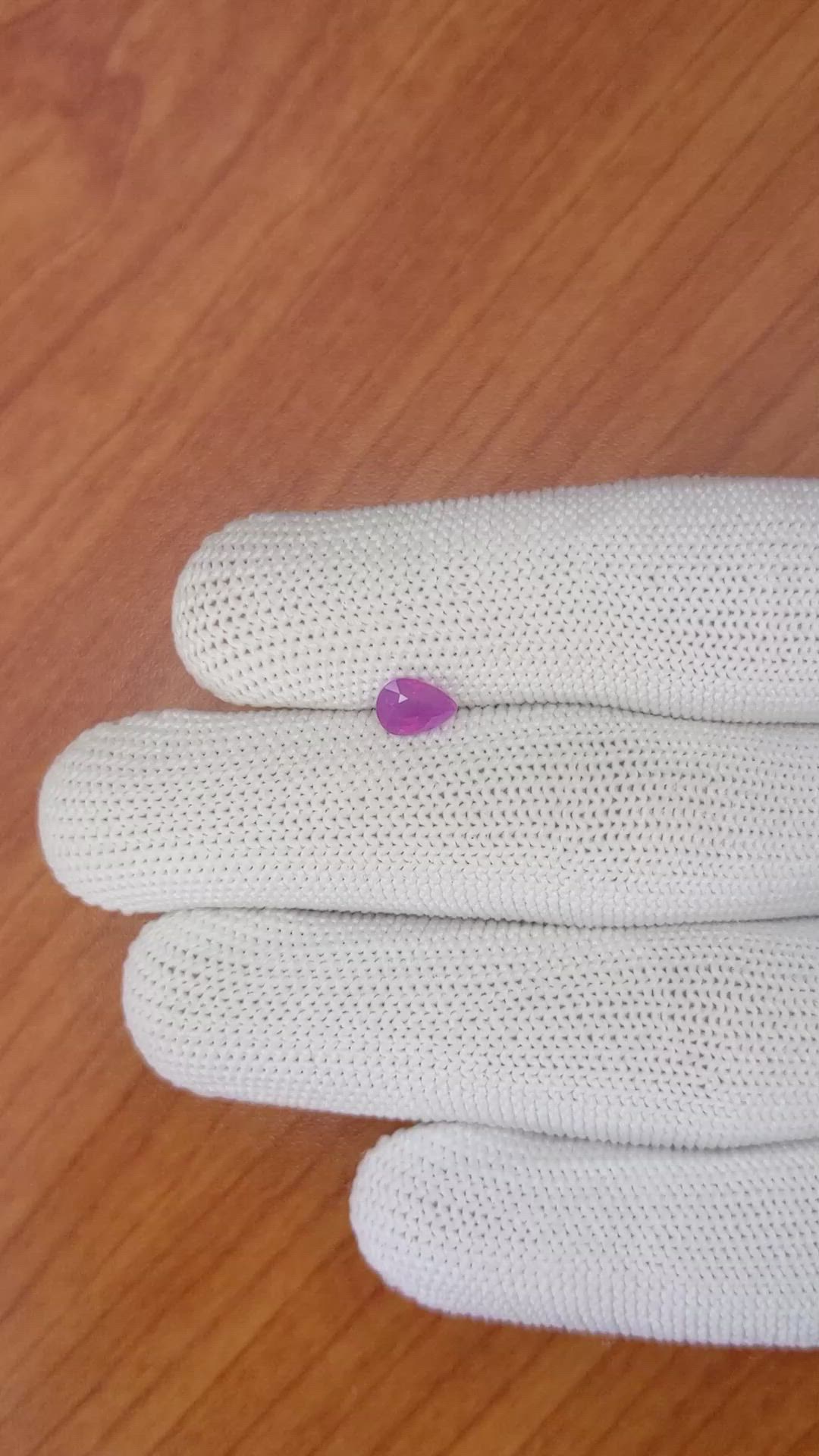 0.78 Ct. Pinkish Purple Sapphire from Ceylon (Sri Lanka) Size Video