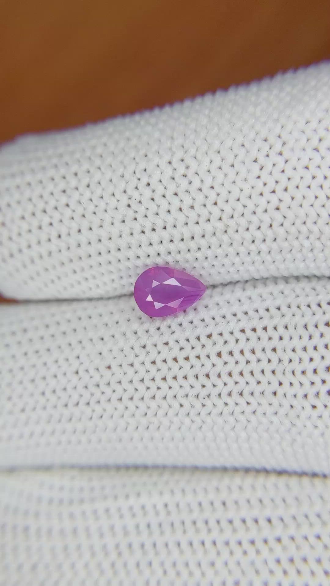 0.78 Ct. Pinkish Purple Sapphire from Ceylon (Sri Lanka) Size Video