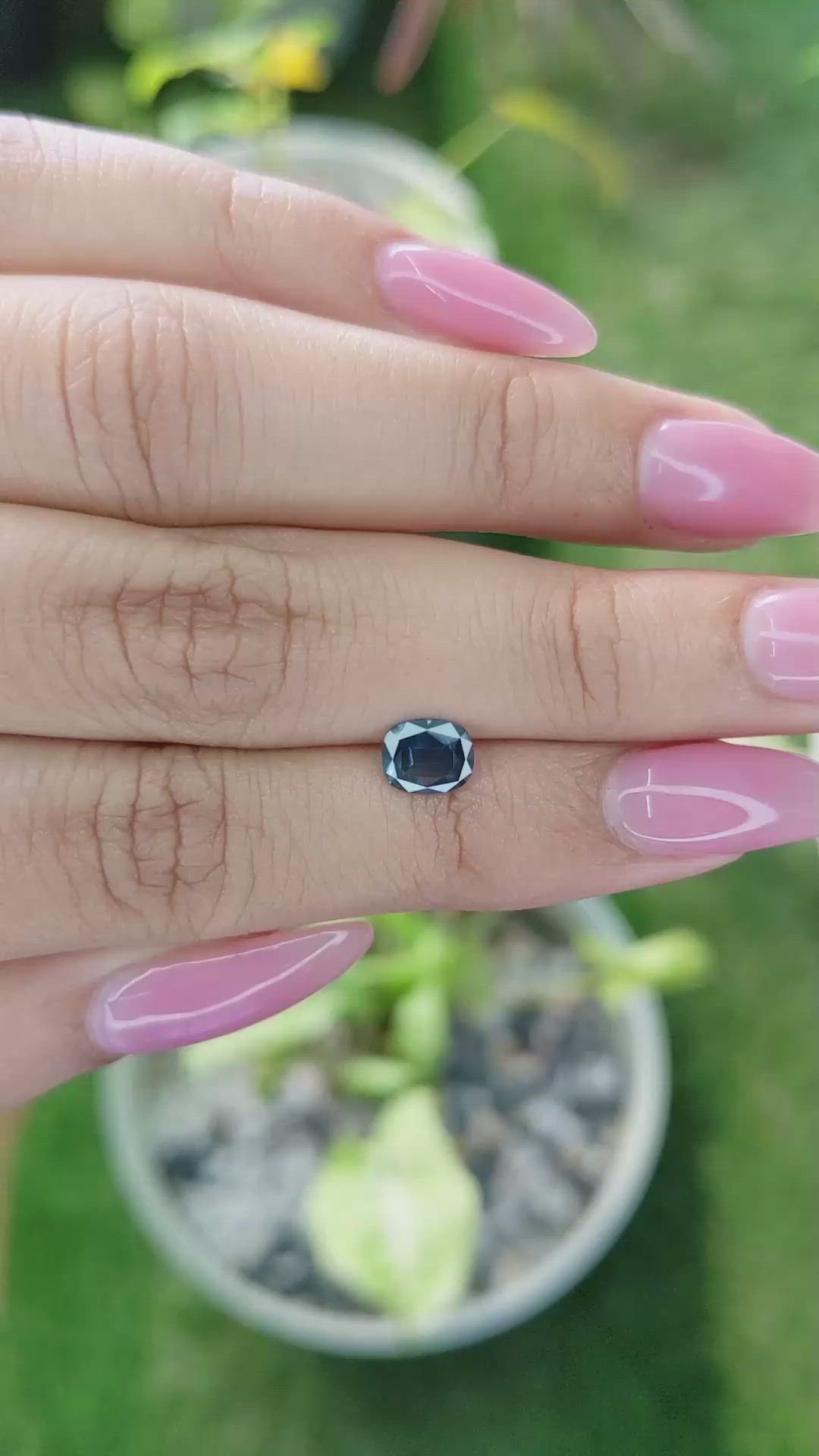 0.81 Ct. Greenish Blue Sapphire from Ceylon (Sri Lanka) Size Video