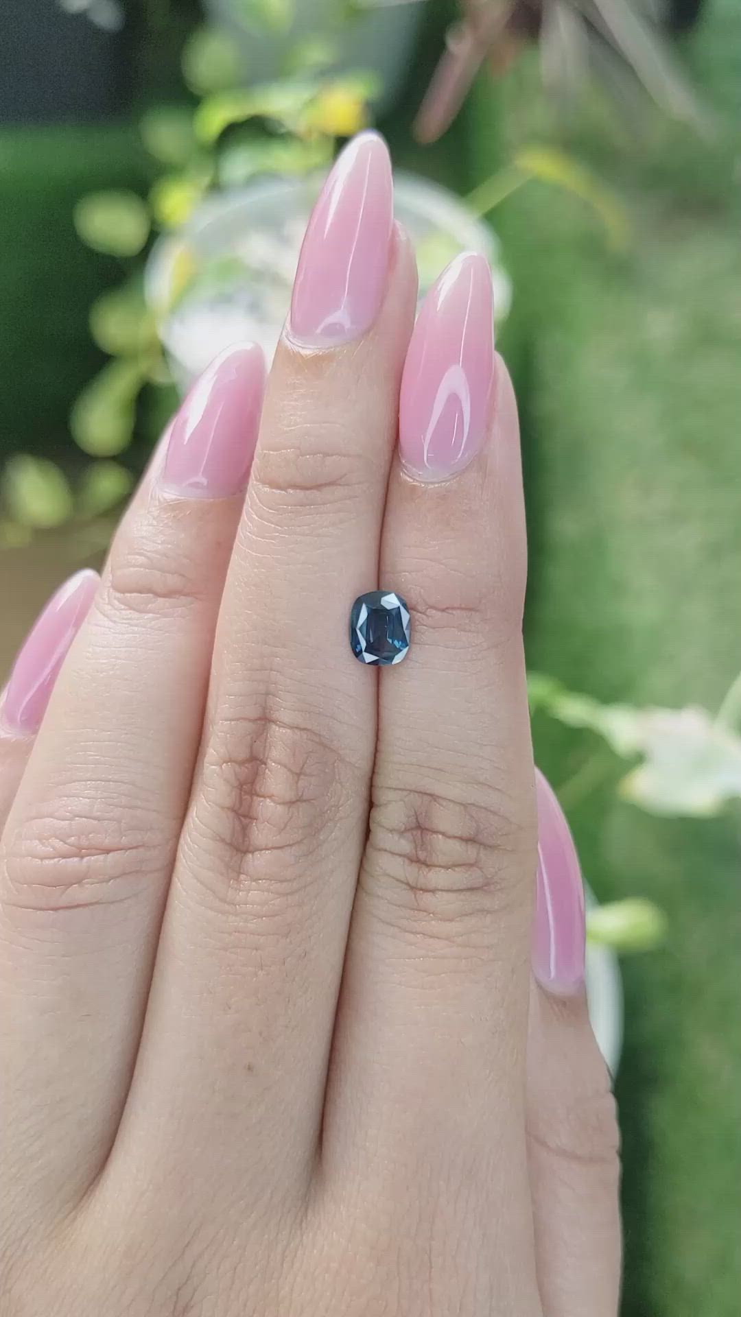 0.81 Ct. Greenish Blue Sapphire from Ceylon (Sri Lanka) Size Video