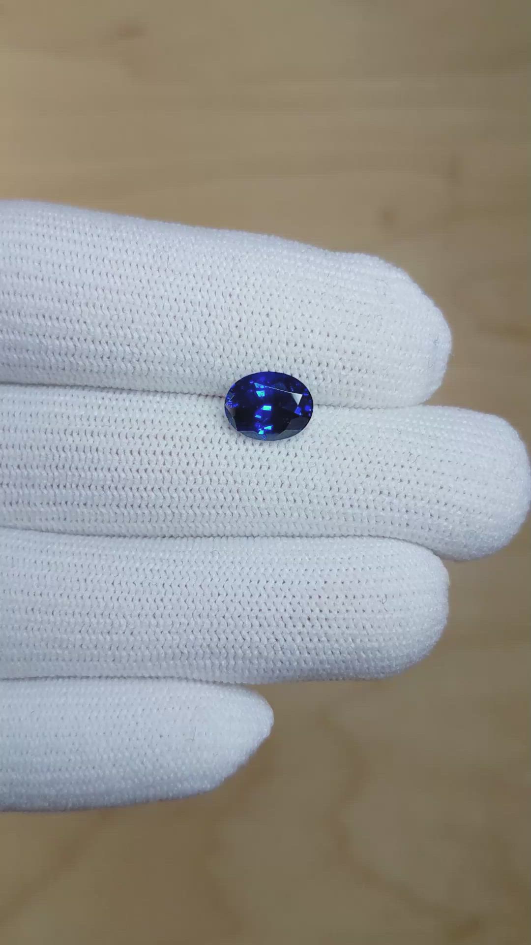 2.34 Ct. Blue Sapphire from Ceylon (Sri Lanka) Size Video