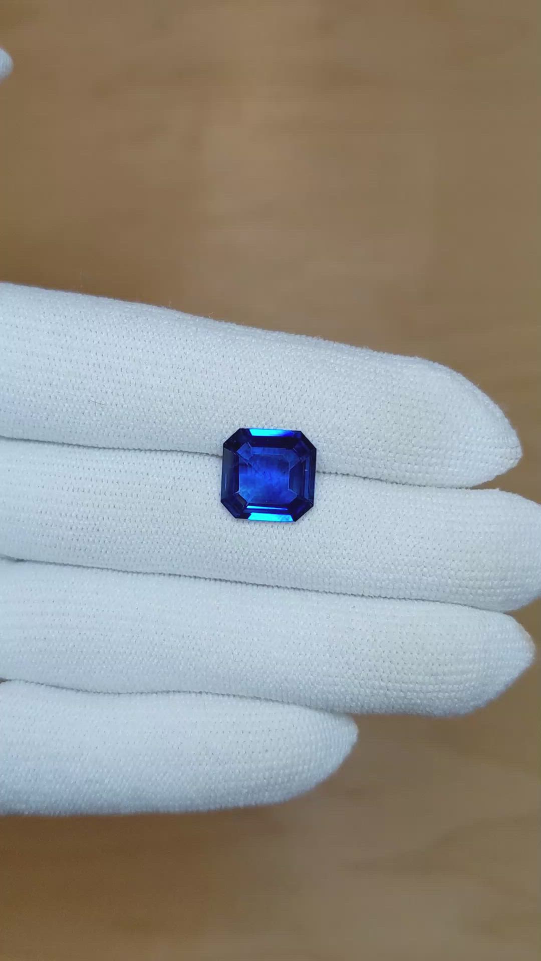 5.36 Ct. Blue Sapphire from Ceylon (Sri Lanka) Size Video