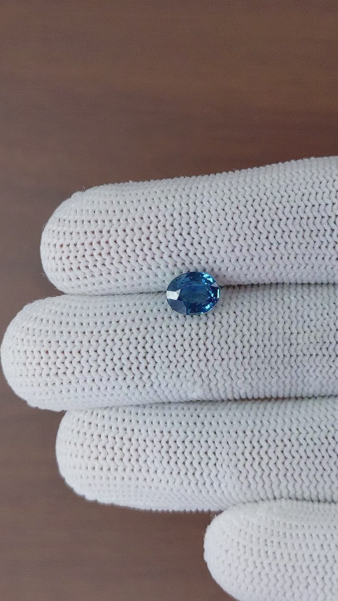 1.68 Ct. Greenish Blue Sapphire from Madagascar Size Video