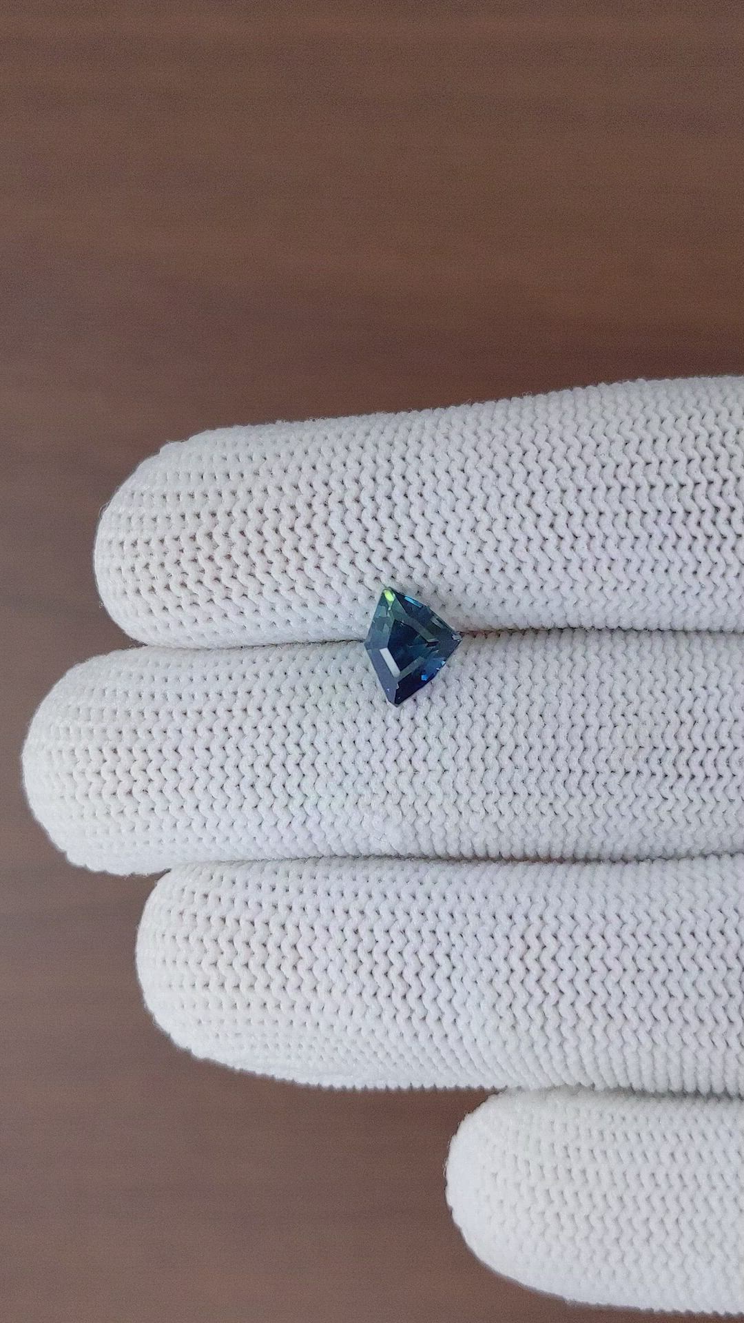 1.61 Ct. Greenish Blue Sapphire from Madagascar Size Video