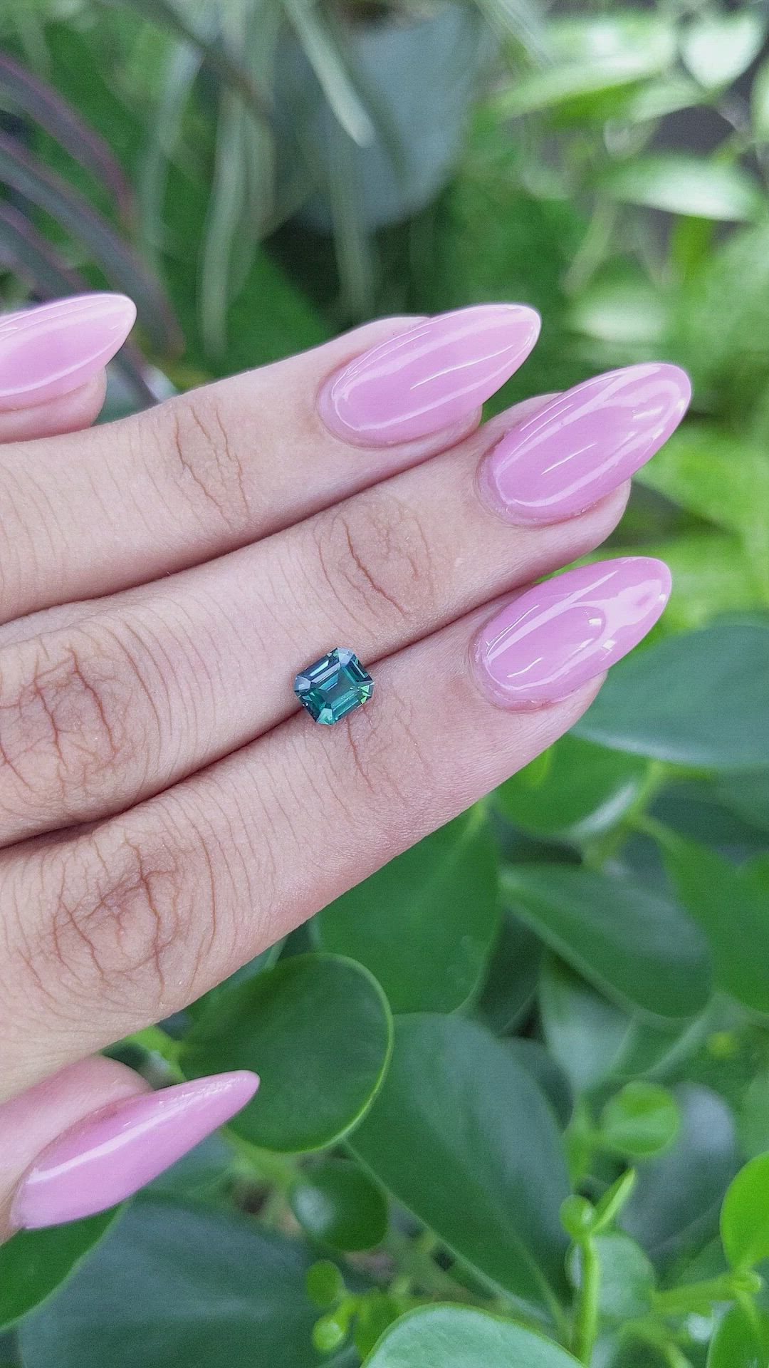 1.07 Ct. Bluish Green Sapphire from Madagascar Size Video