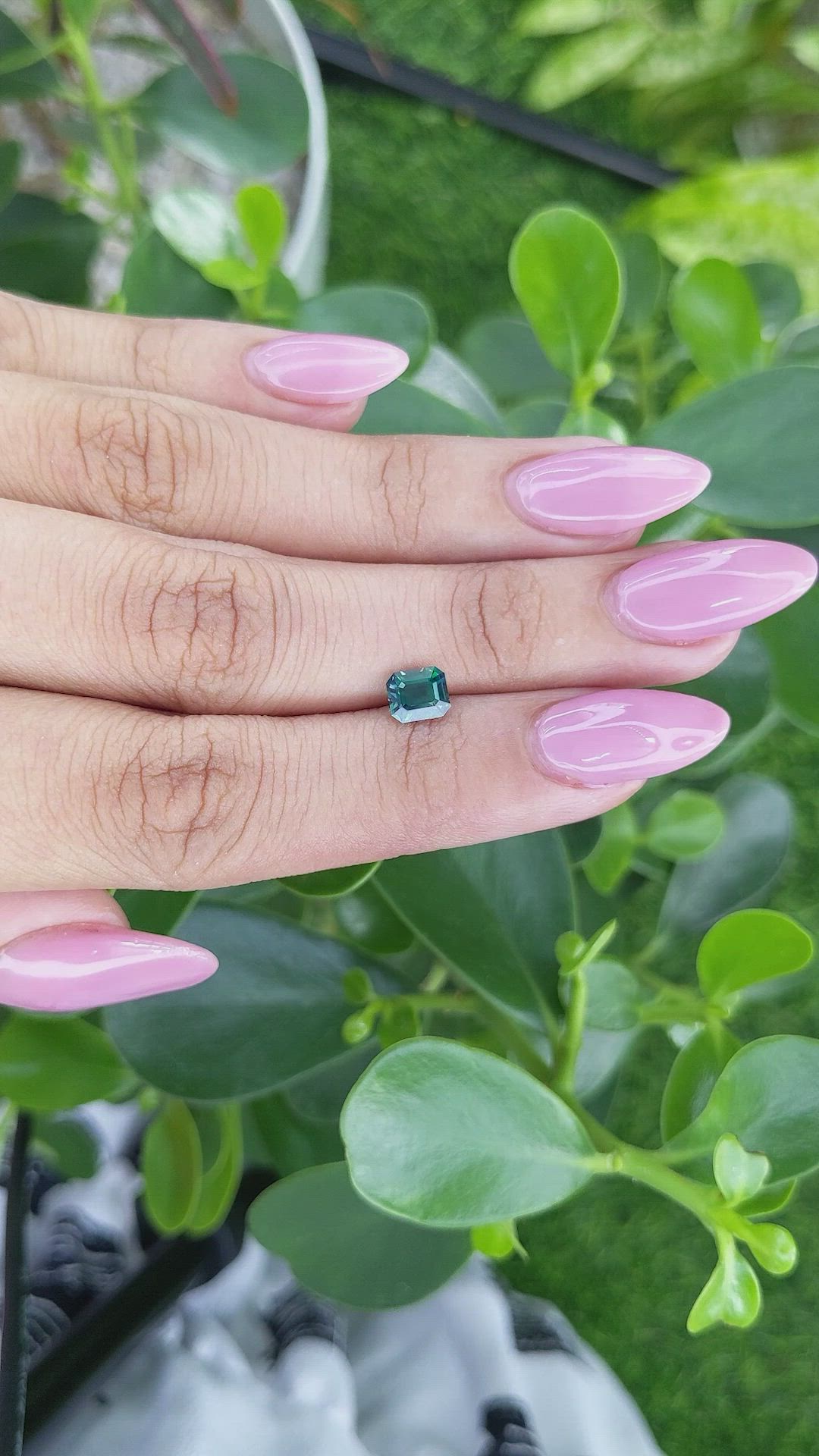 1.07 Ct. Bluish Green Sapphire from Madagascar Size Video