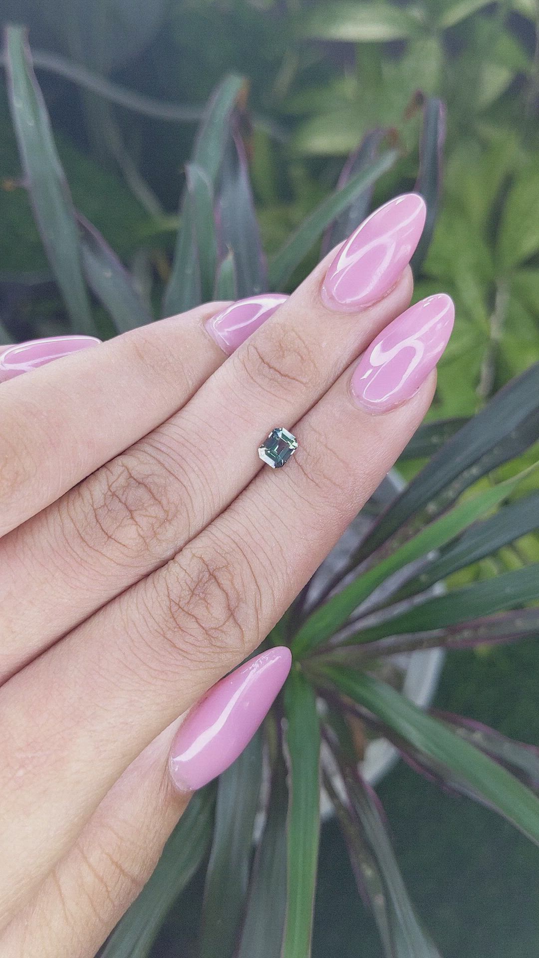 0.71 Ct. Bluish Green Sapphire from Madagascar Size Video