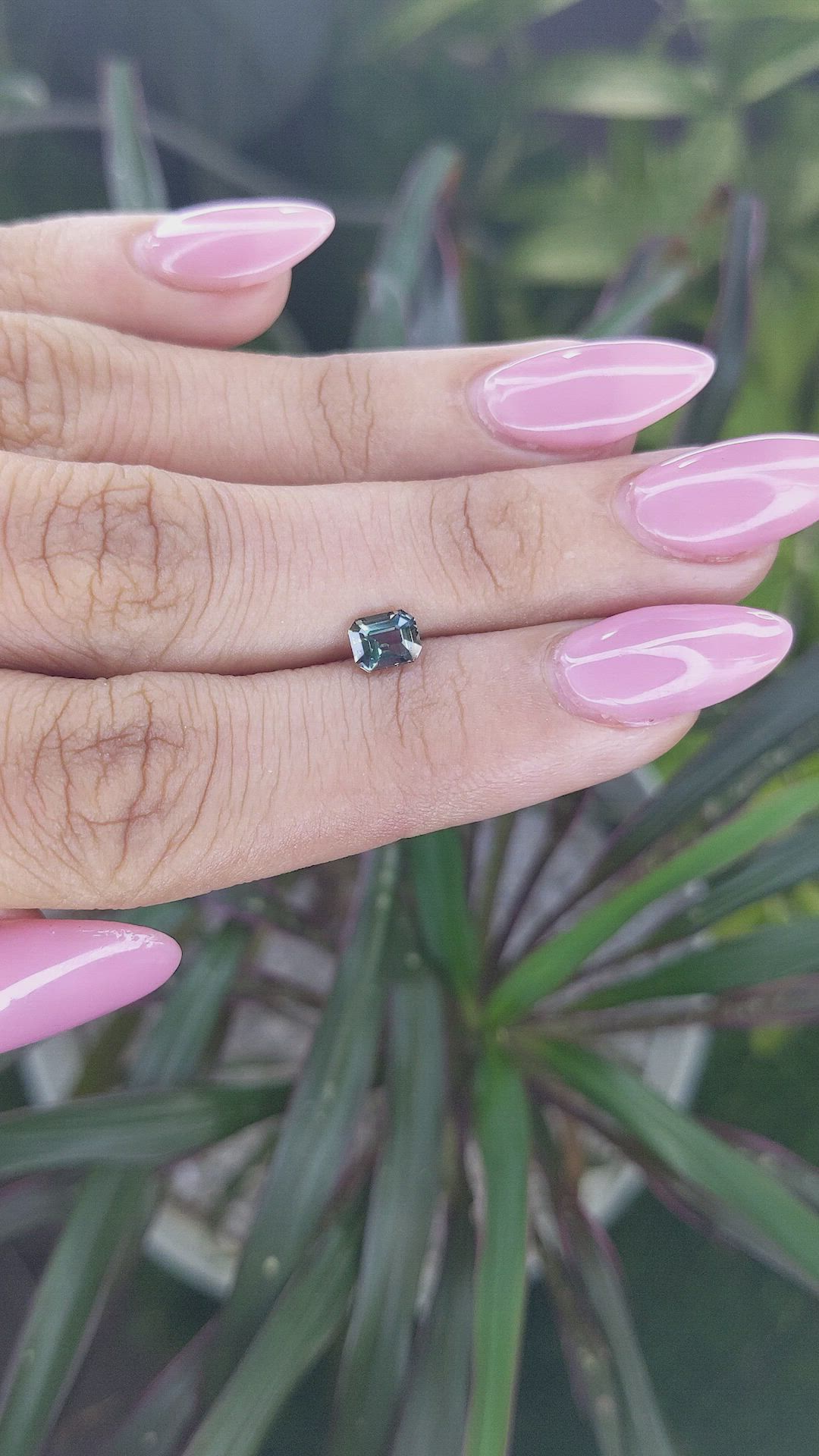 0.71 Ct. Bluish Green Sapphire from Madagascar Size Video