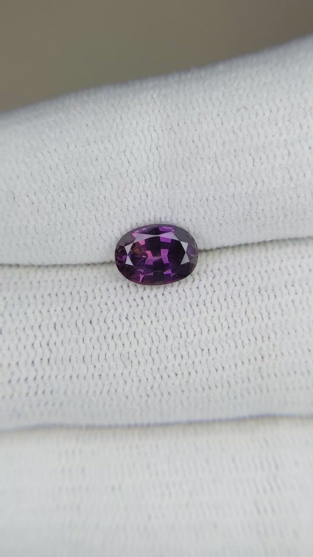 1.40 Ct. Pinkish Purple Sapphire from Ceylon (Sri Lanka) Size Video