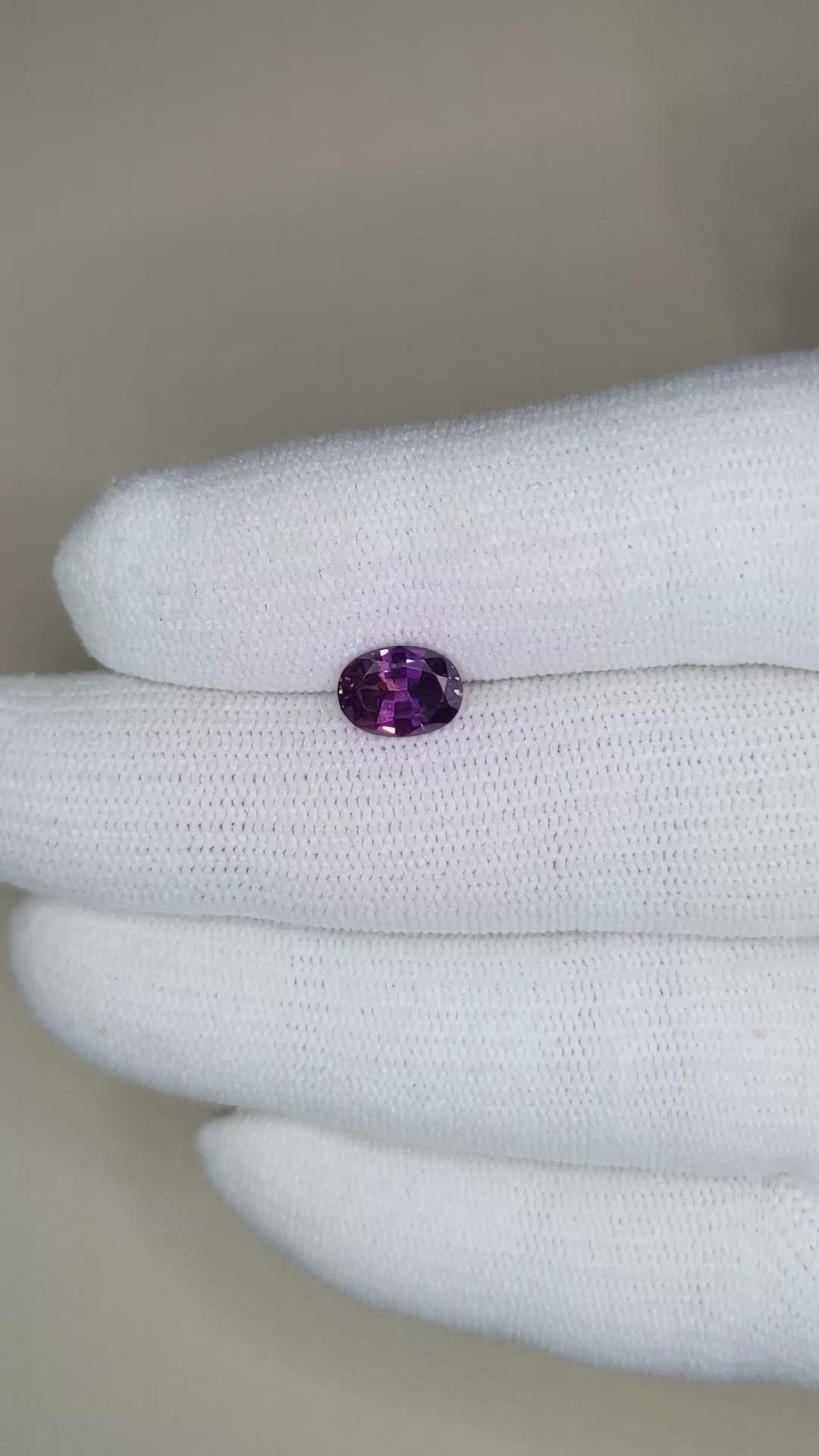 1.40 Ct. Pinkish Purple Sapphire from Ceylon (Sri Lanka) Size Video