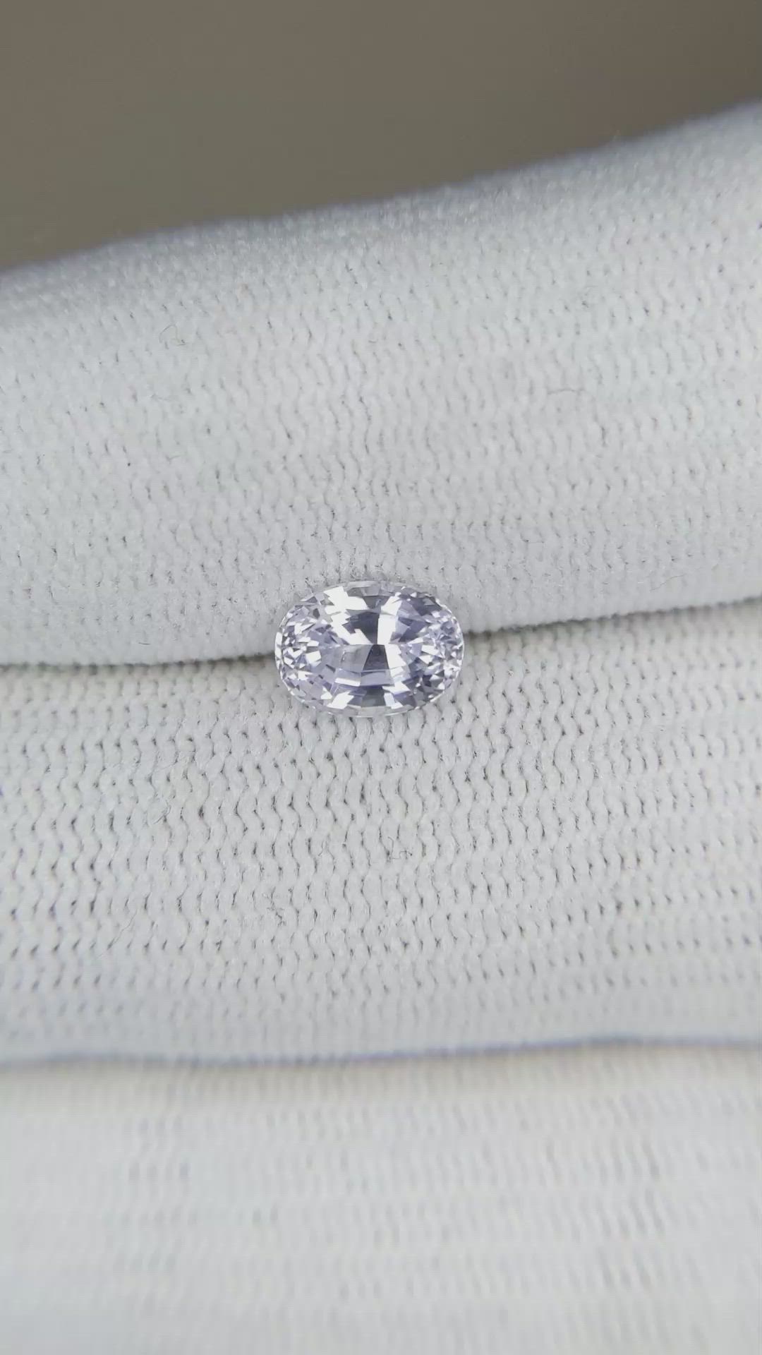 1.30 Ct. Bluish Purple Sapphire from Ceylon (Sri Lanka) Size Video