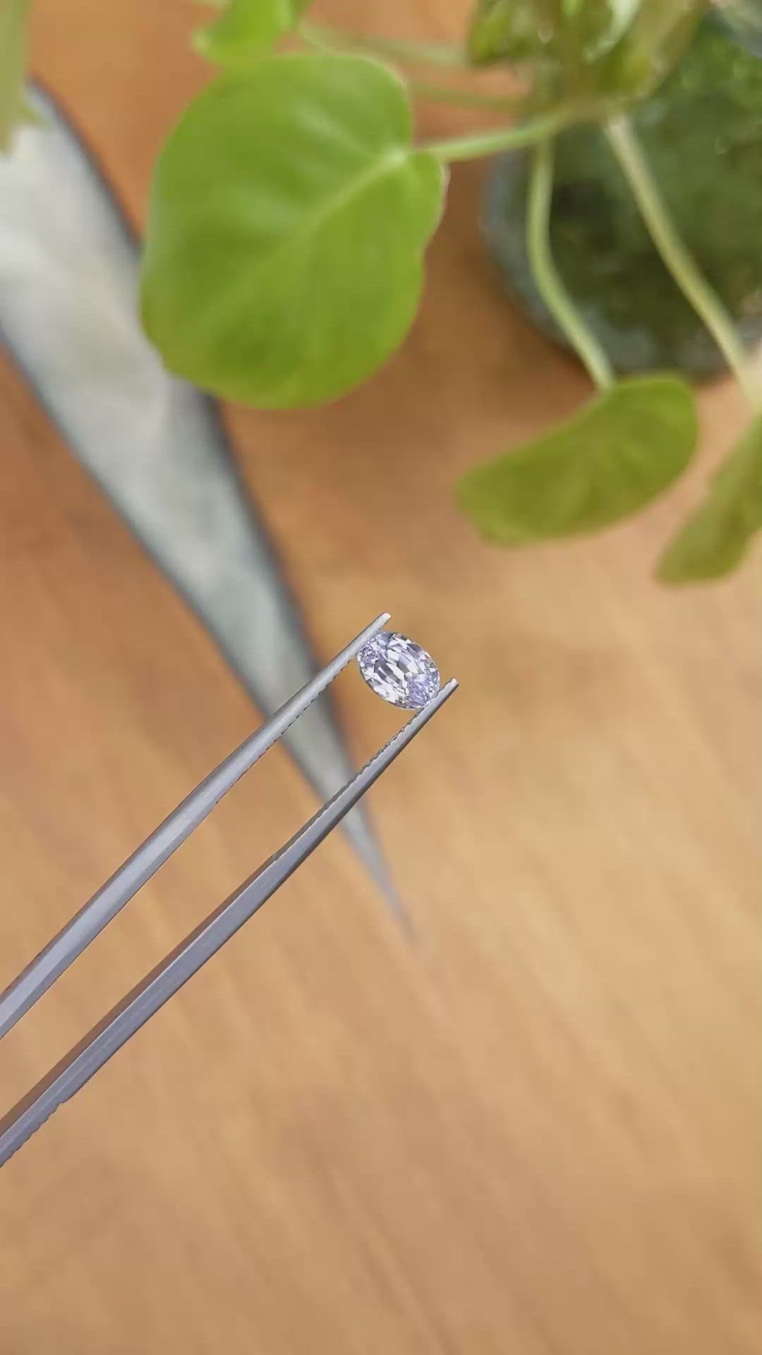 1.30 Ct. Bluish Purple Sapphire from Ceylon (Sri Lanka) Size Video