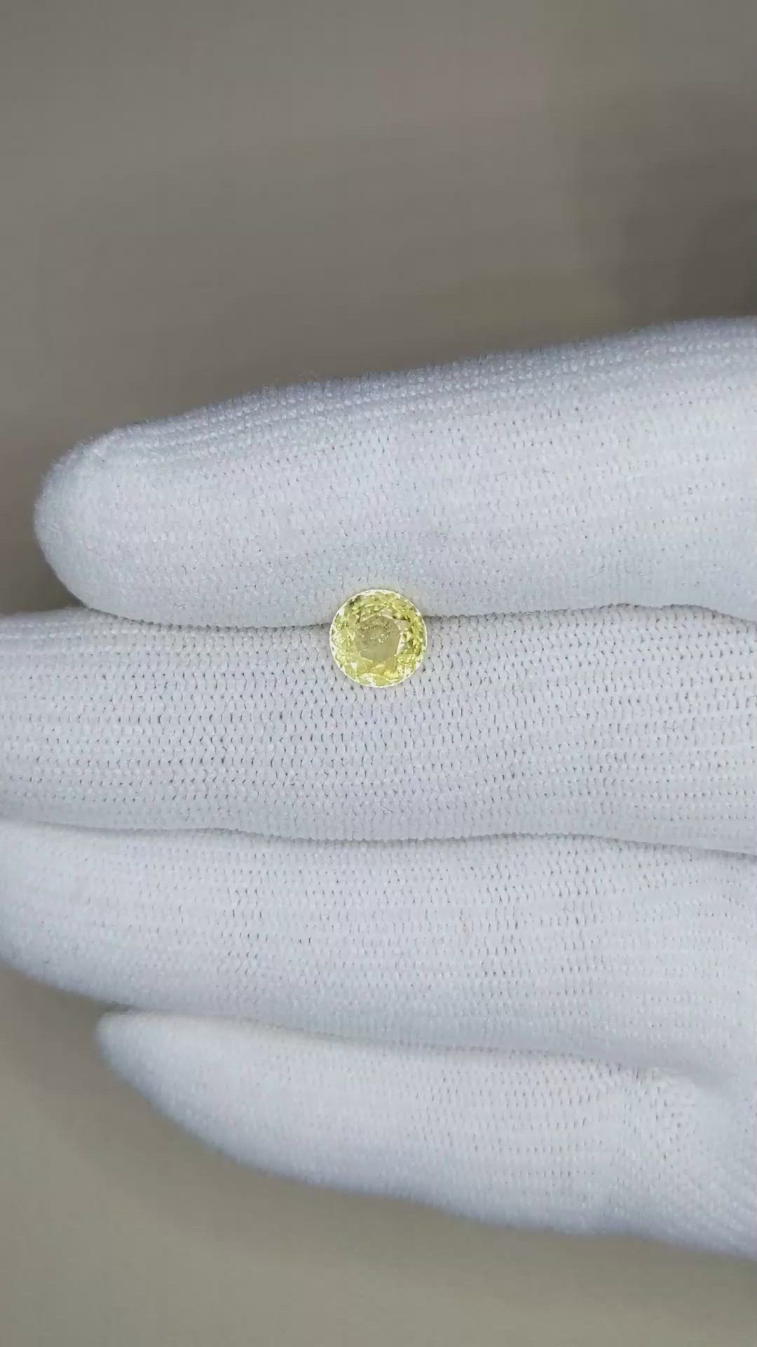 1.08 Ct. Yellow Sapphire from Ceylon (Sri Lanka) Size Video