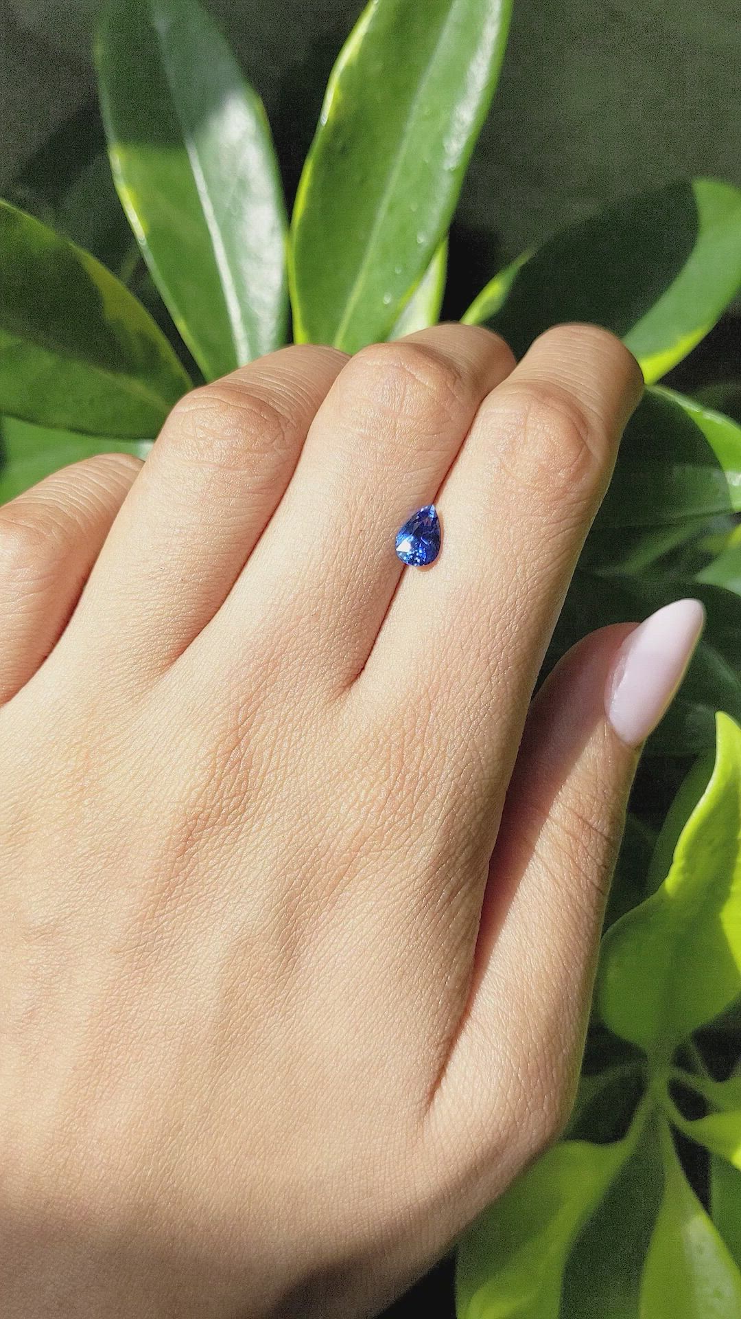 1.03 Ct. Blue Sapphire from Ceylon (Sri Lanka) Size Video