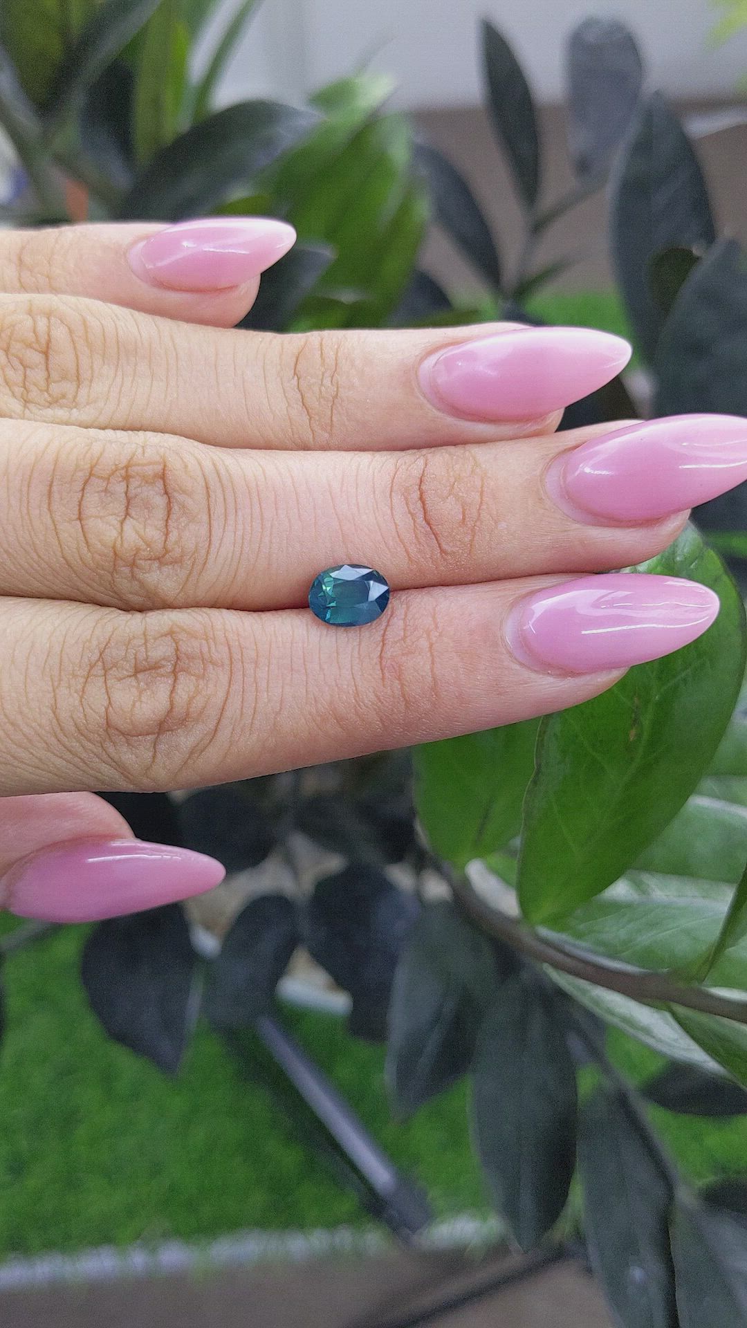1.60 Ct. Bluish Green Sapphire from Madagascar Size Video