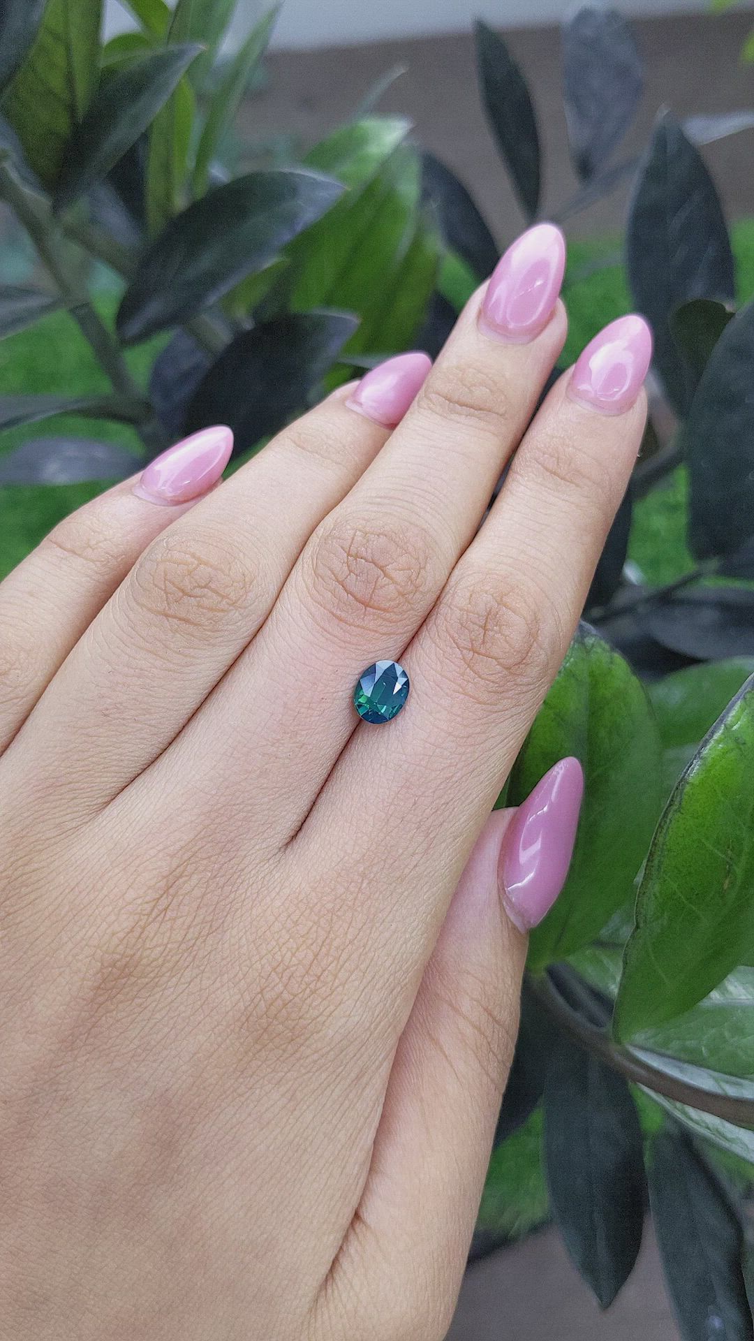 1.60 Ct. Bluish Green Sapphire from Madagascar Size Video