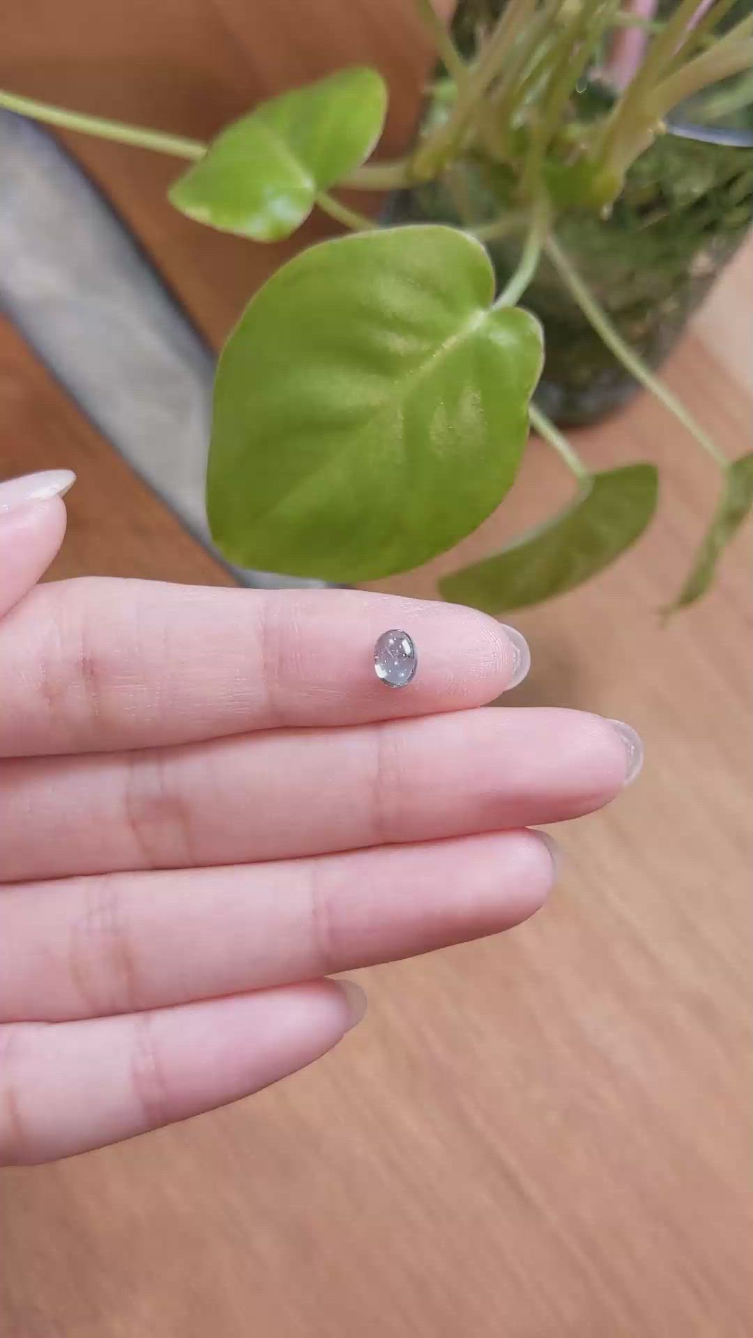 0.80 Ct. Greenish Blue Cabochon Sapphire from Montana Size Video