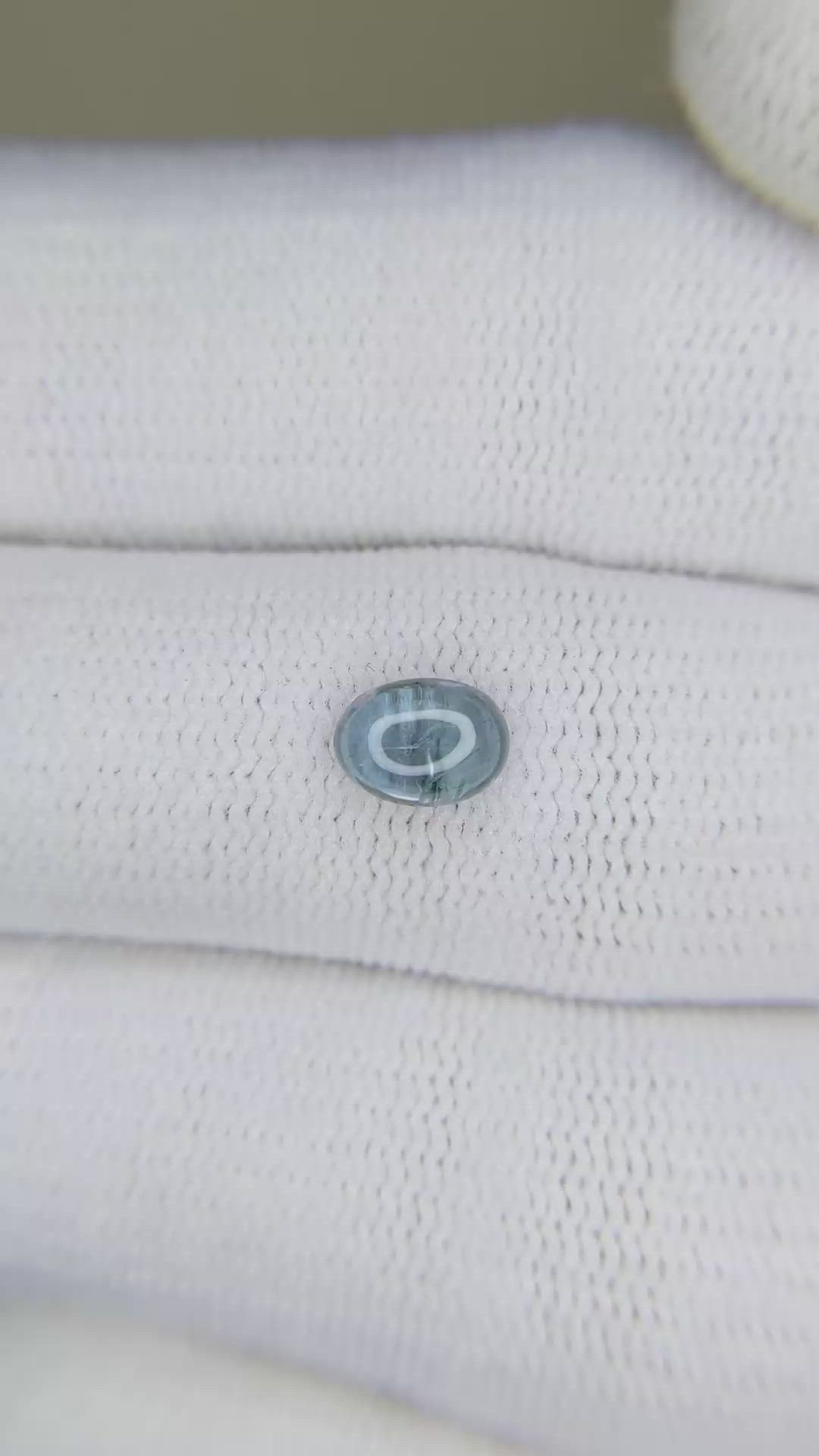 0.80 Ct. Greenish Blue Cabochon Sapphire from Montana Size Video