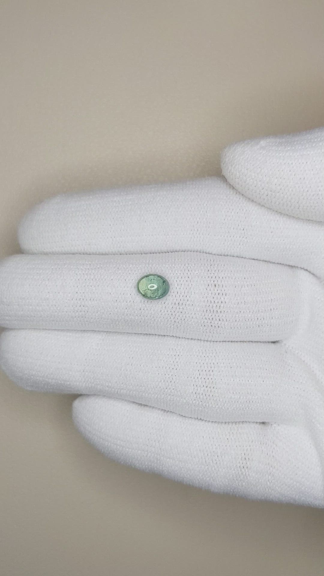 0.82 Ct. Bluish Green Cabochon Sapphire from Montana Size Video