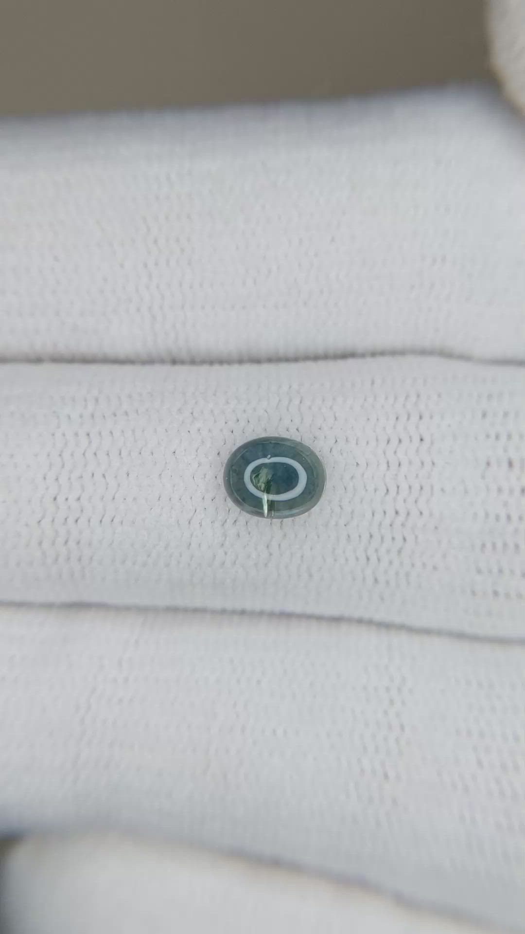 0.83 Ct. Greenish Blue Cabochon Sapphire from Montana Size Video