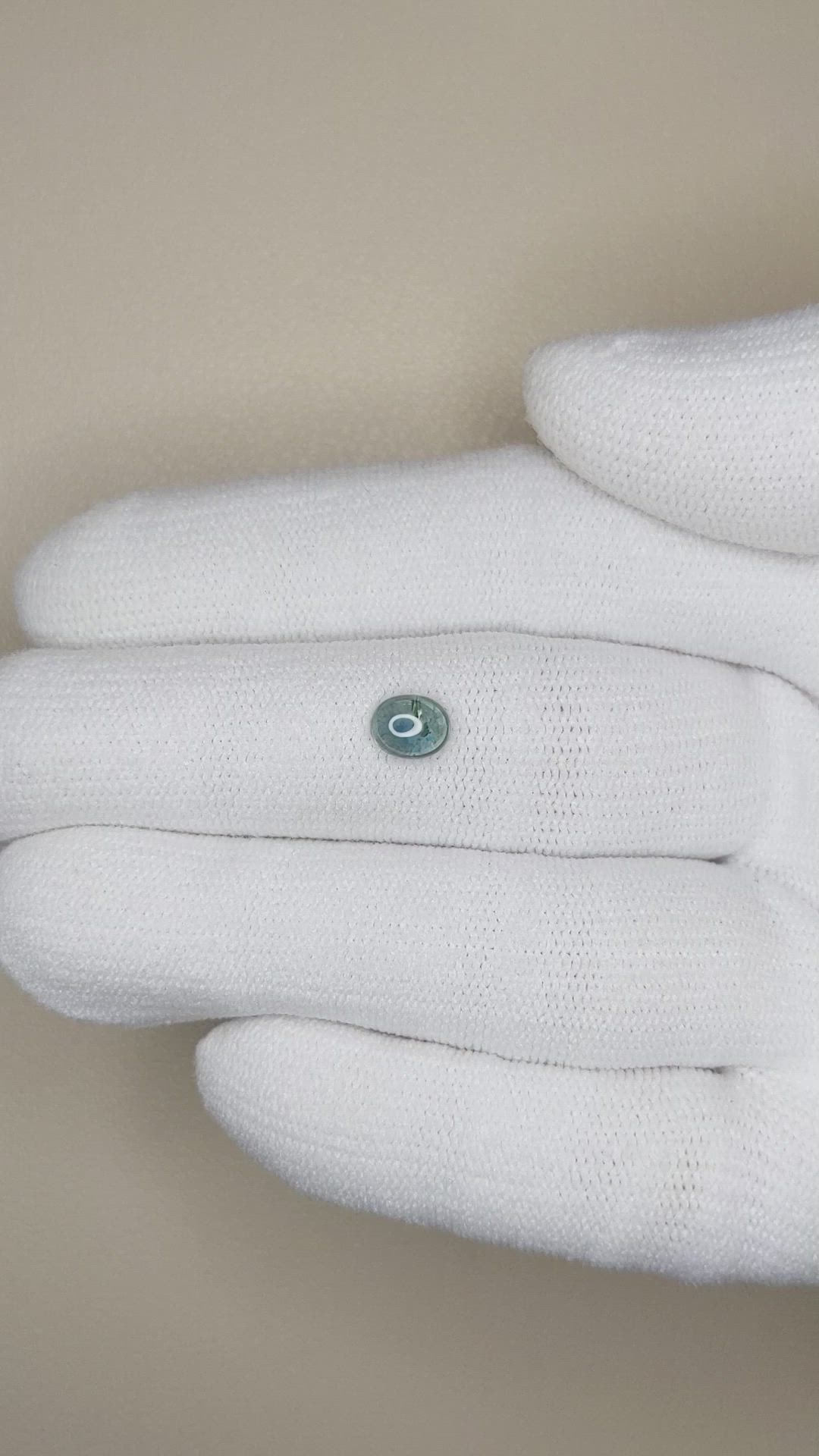 0.83 Ct. Greenish Blue Cabochon Sapphire from Montana Size Video