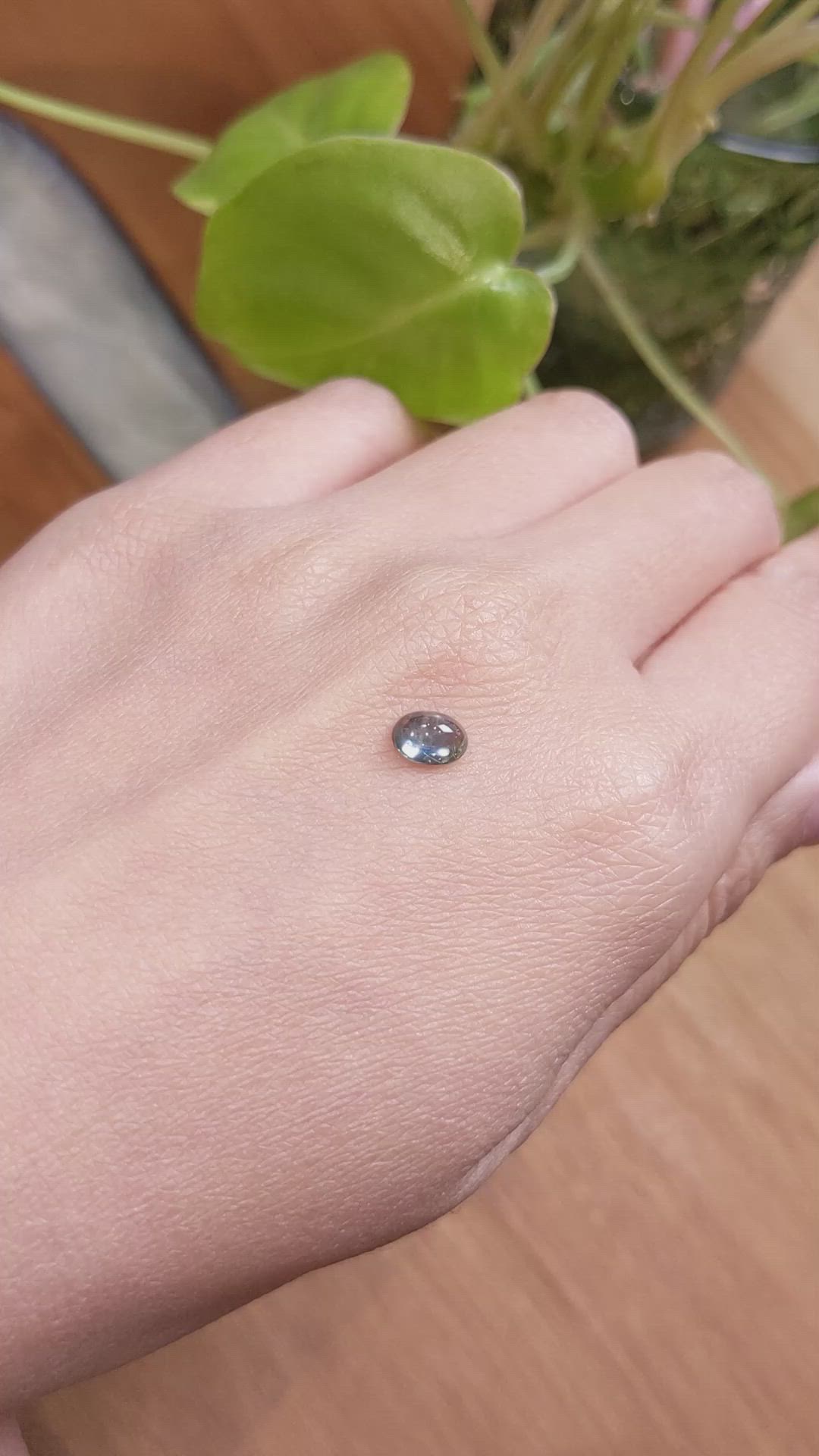 0.99 Ct. Greyish Blue Cabochon Sapphire from Montana Size Video