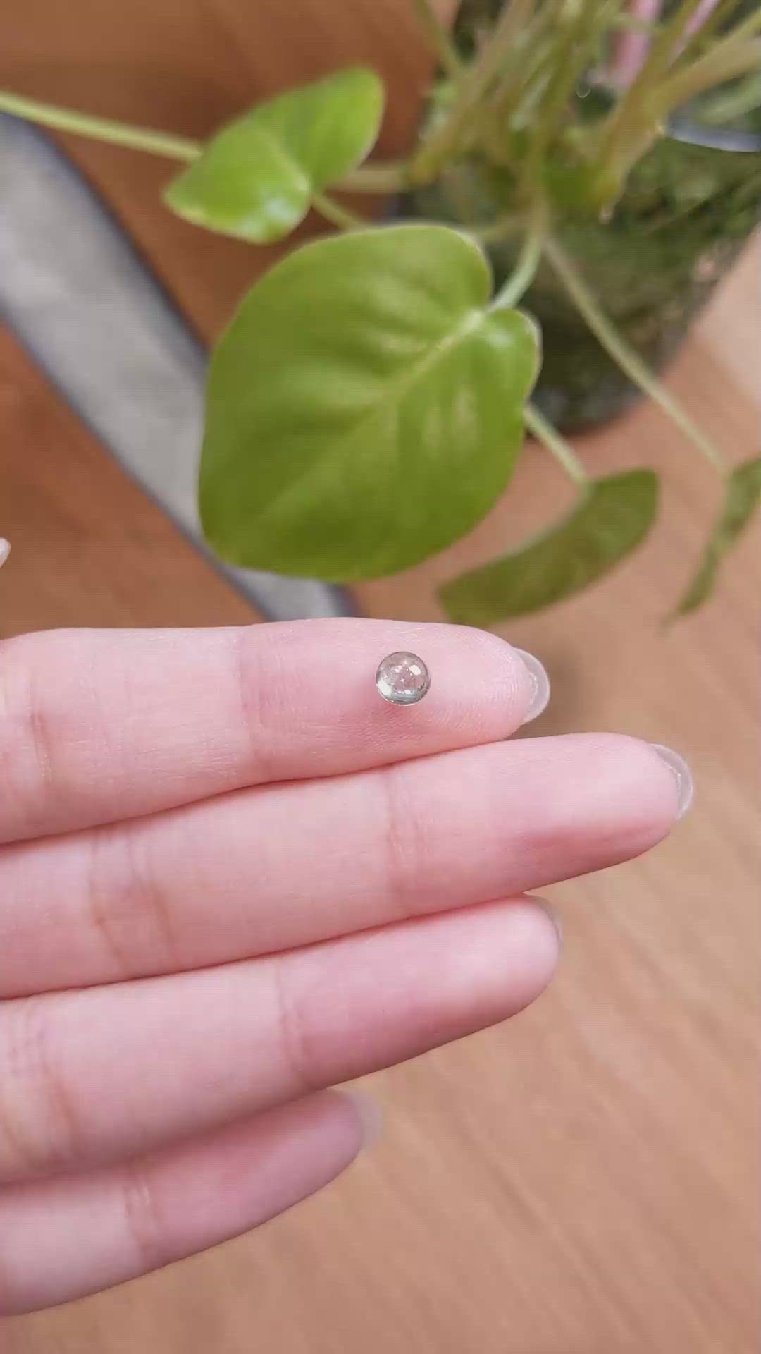 0.73 Ct. Bluish Green Cabochon Sapphire from Montana Size Video
