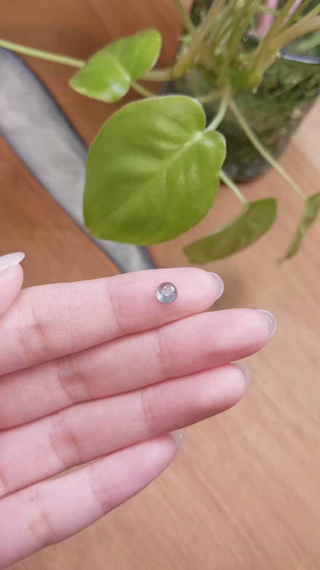 0.79 Ct. Greenish Blue Cabochon Sapphire from Montana Size Video