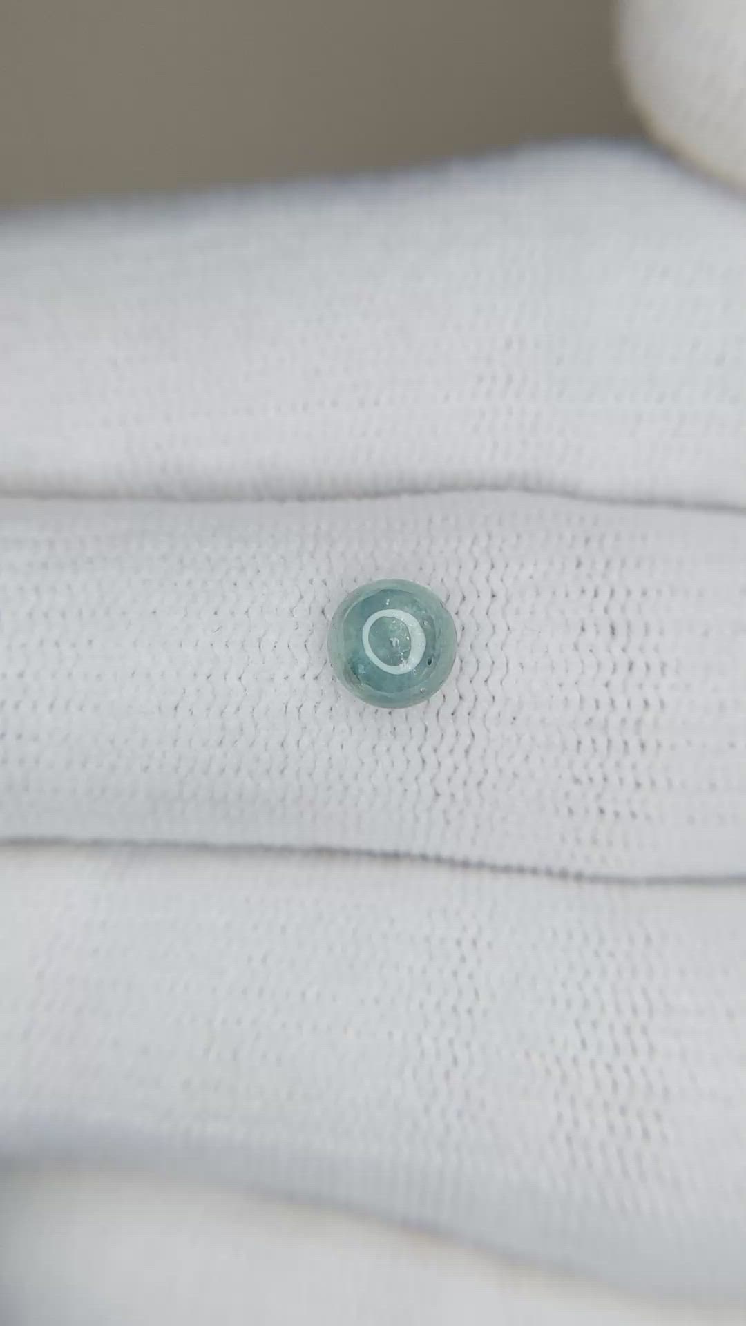 0.79 Ct. Greenish Blue Cabochon Sapphire from Montana Size Video