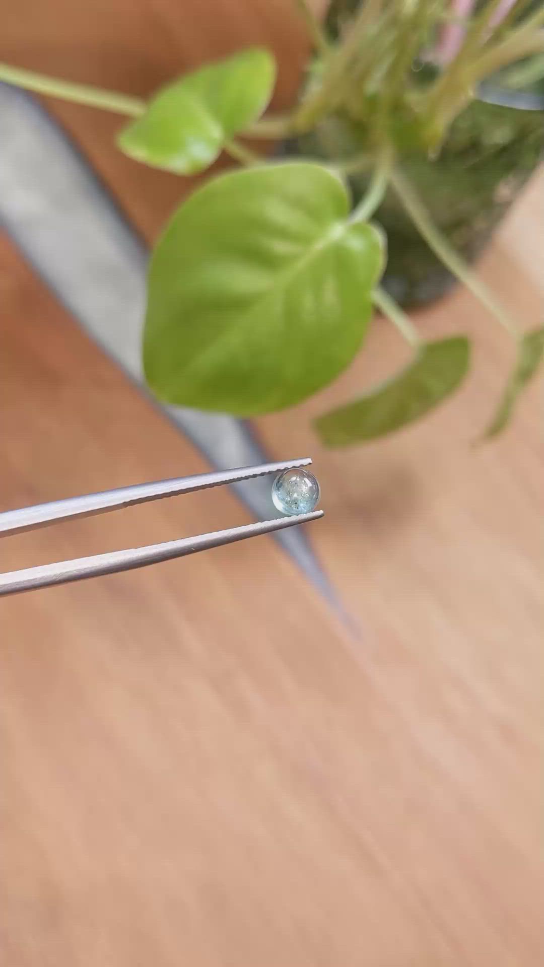 0.79 Ct. Greenish Blue Cabochon Sapphire from Montana Size Video
