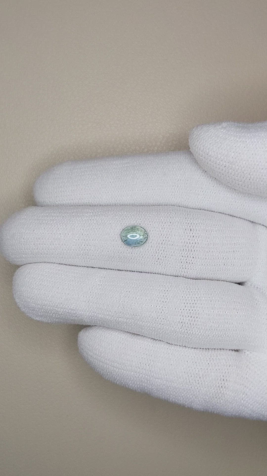 0.74 Ct. Greenish Blue Cabochon Sapphire from Montana Size Video
