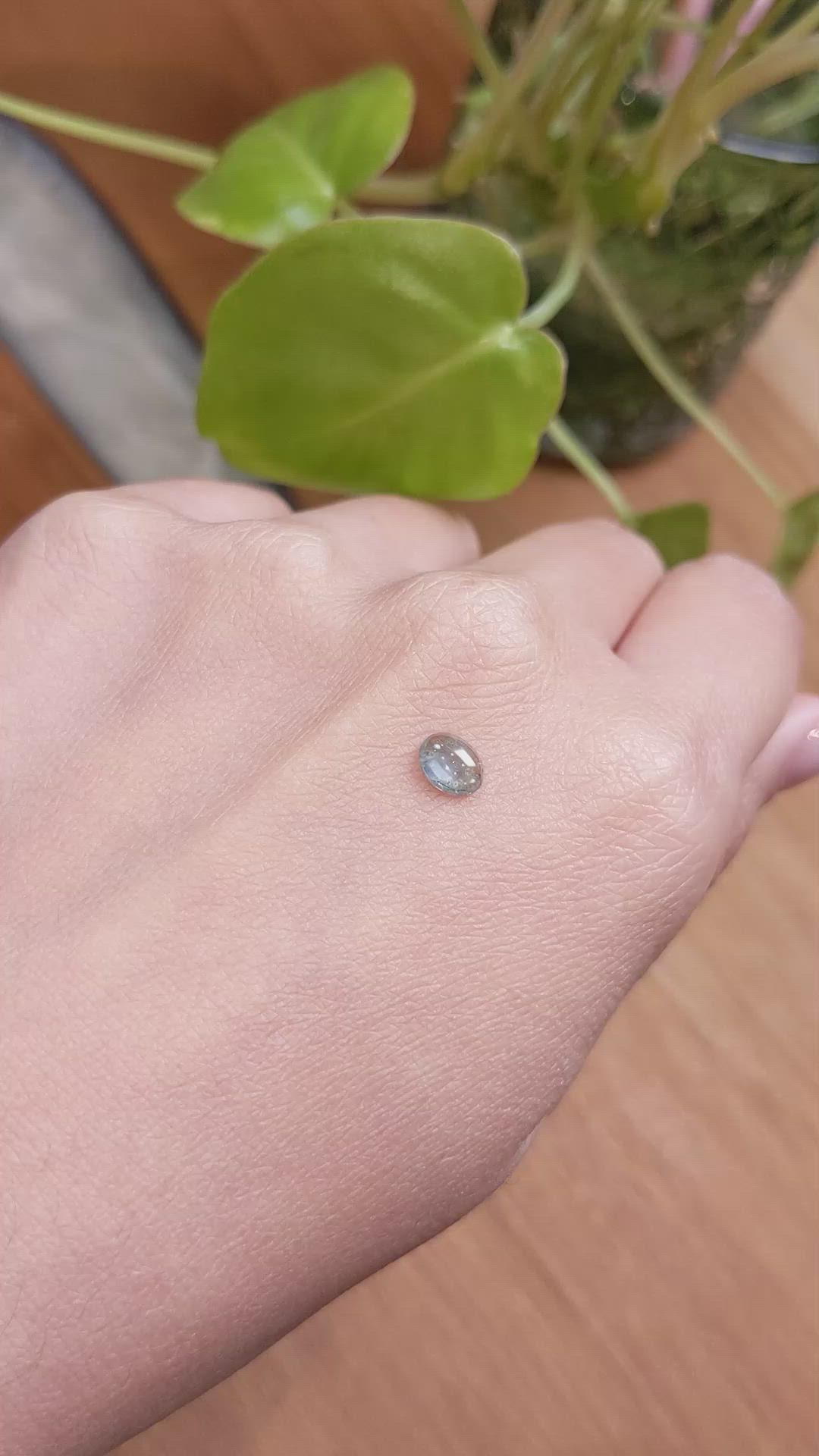 0.74 Ct. Greenish Blue Cabochon Sapphire from Montana Size Video