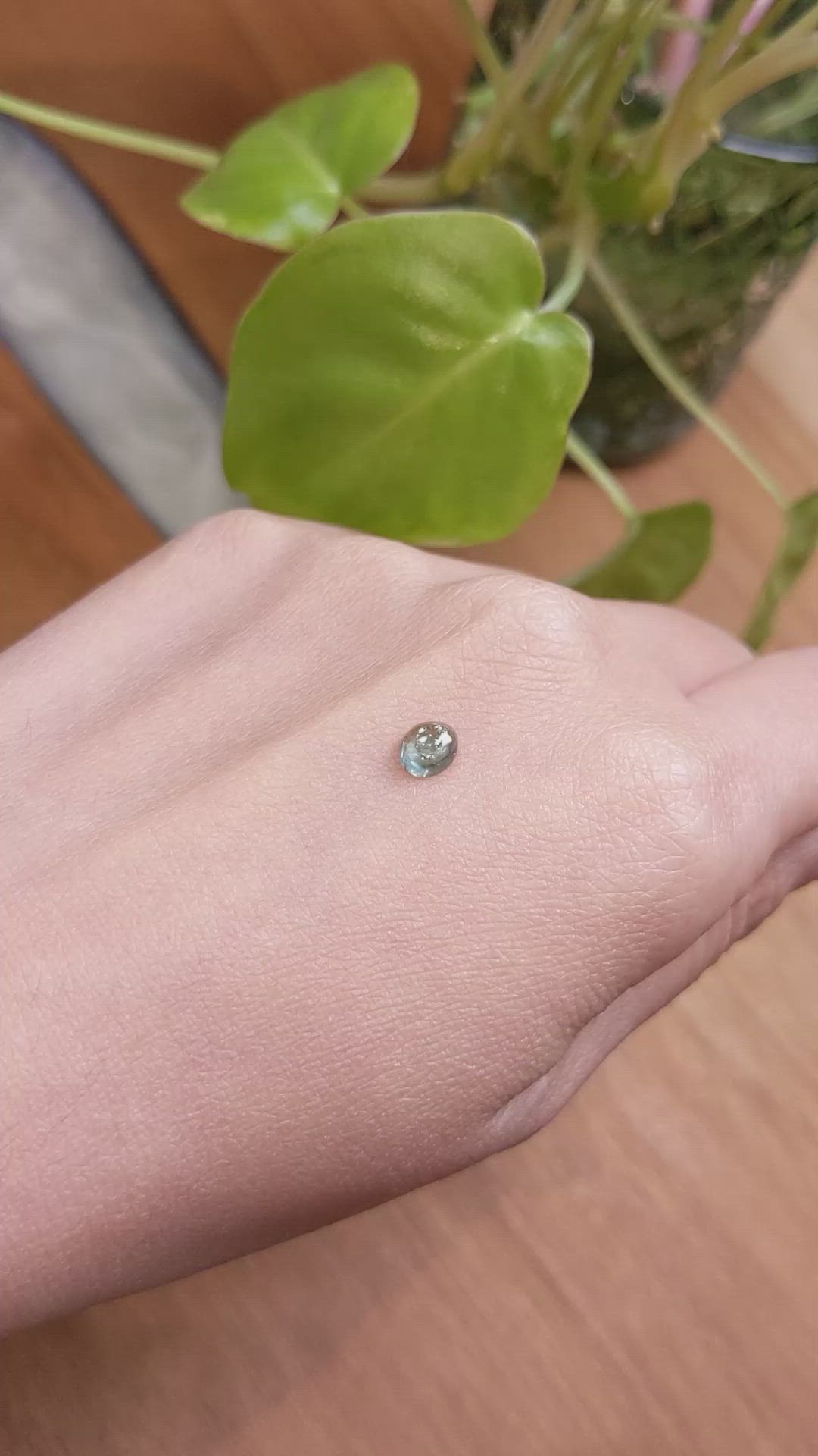 0.84 Ct. Bluish Green Cabochon Sapphire from Montana Size Video