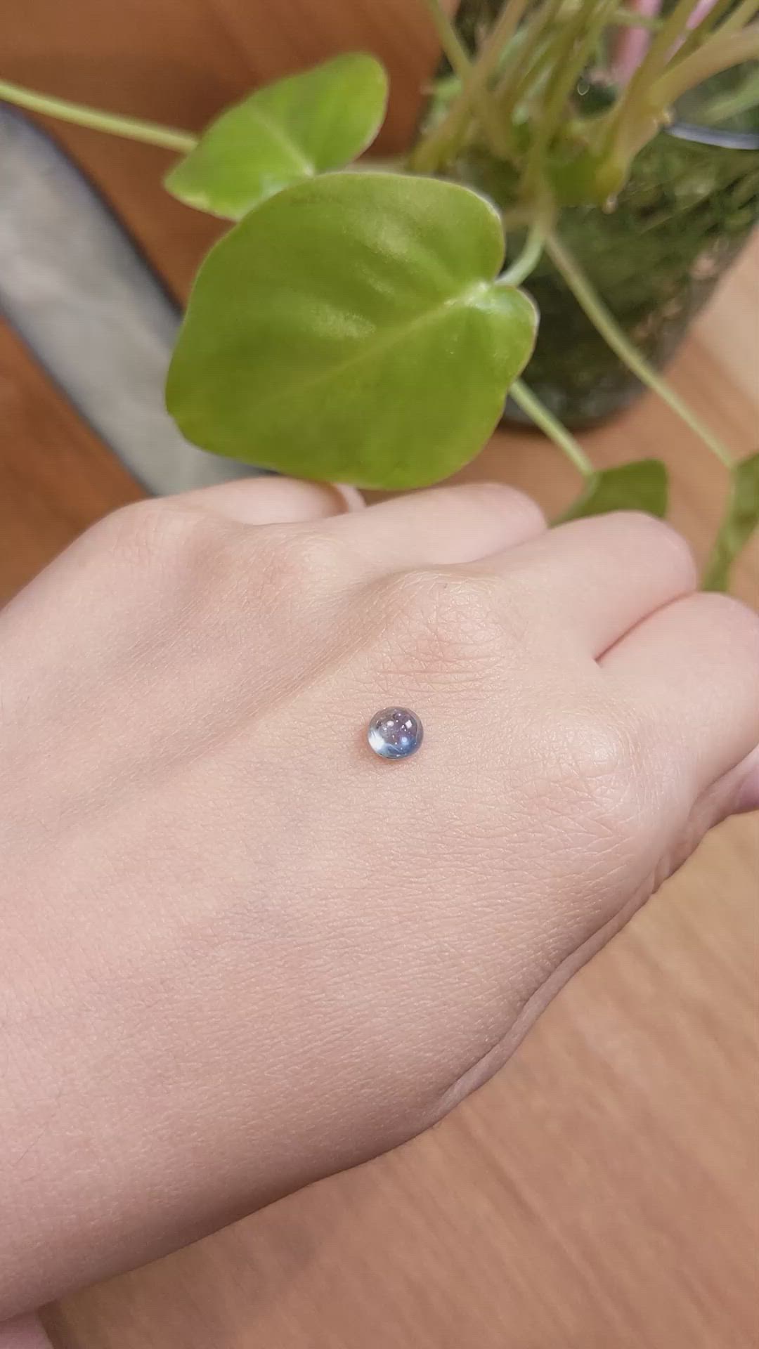 0.97 Ct. Blue Cabochon Sapphire from Montana Size Video