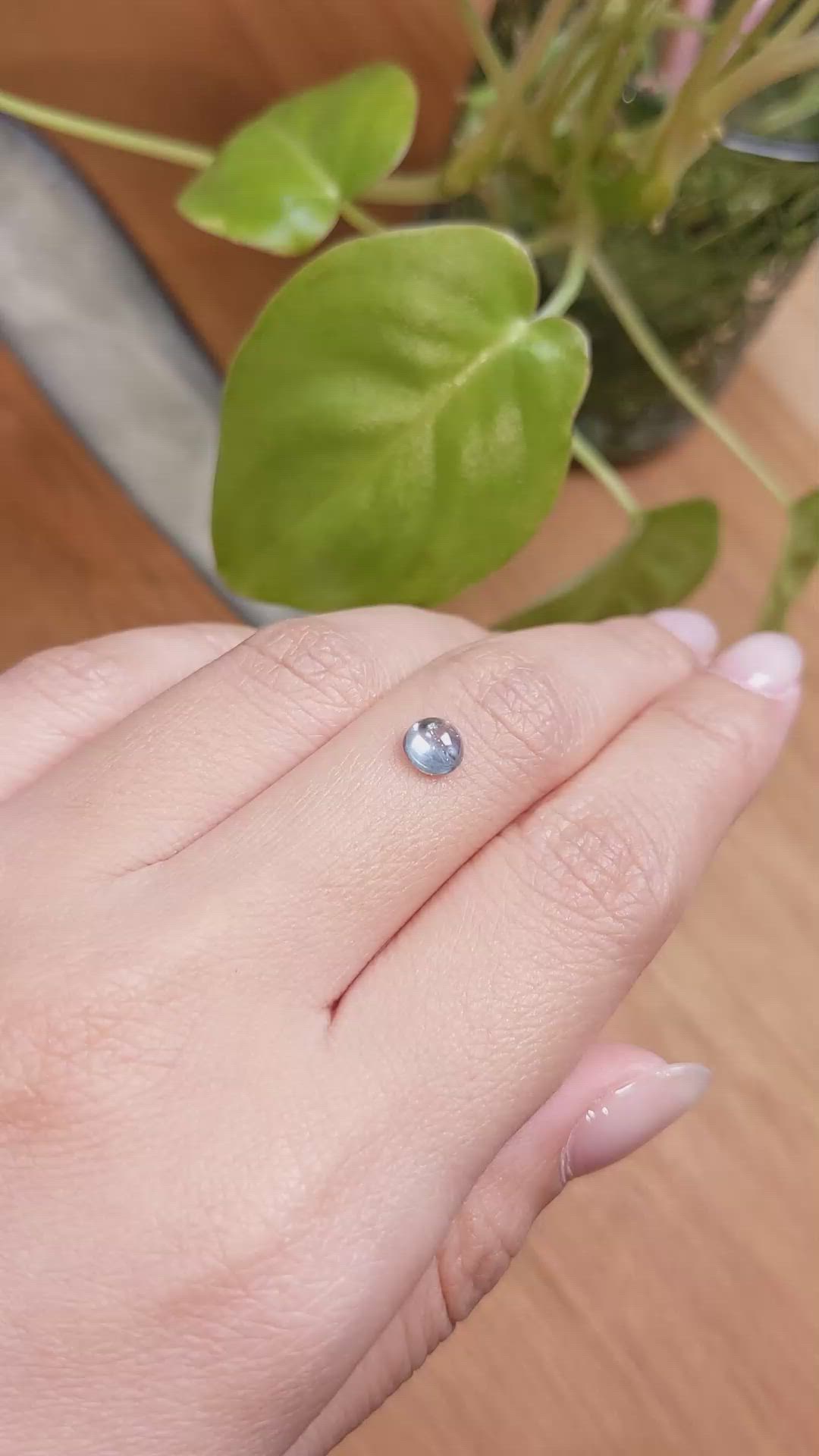 0.97 Ct. Blue Cabochon Sapphire from Montana Size Video