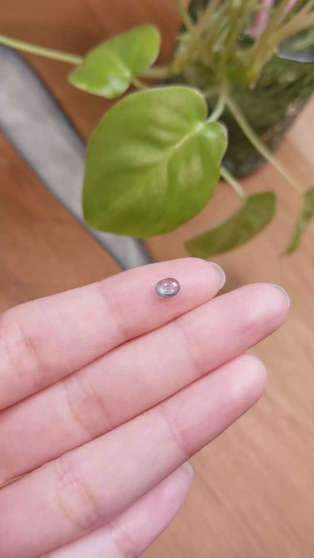 0.52 Ct. Greenish Blue Cabochon Sapphire from Montana Size Video
