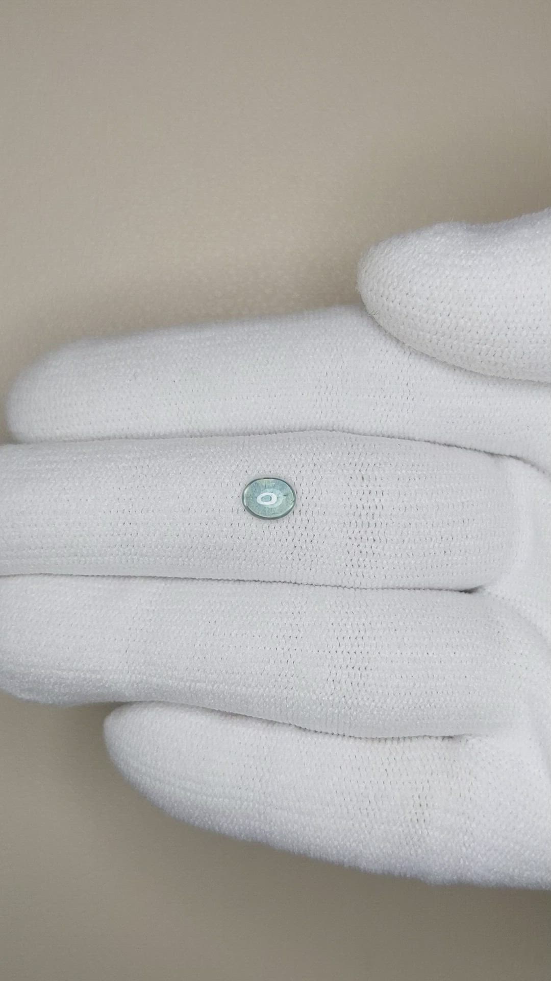 0.52 Ct. Greenish Blue Cabochon Sapphire from Montana Size Video