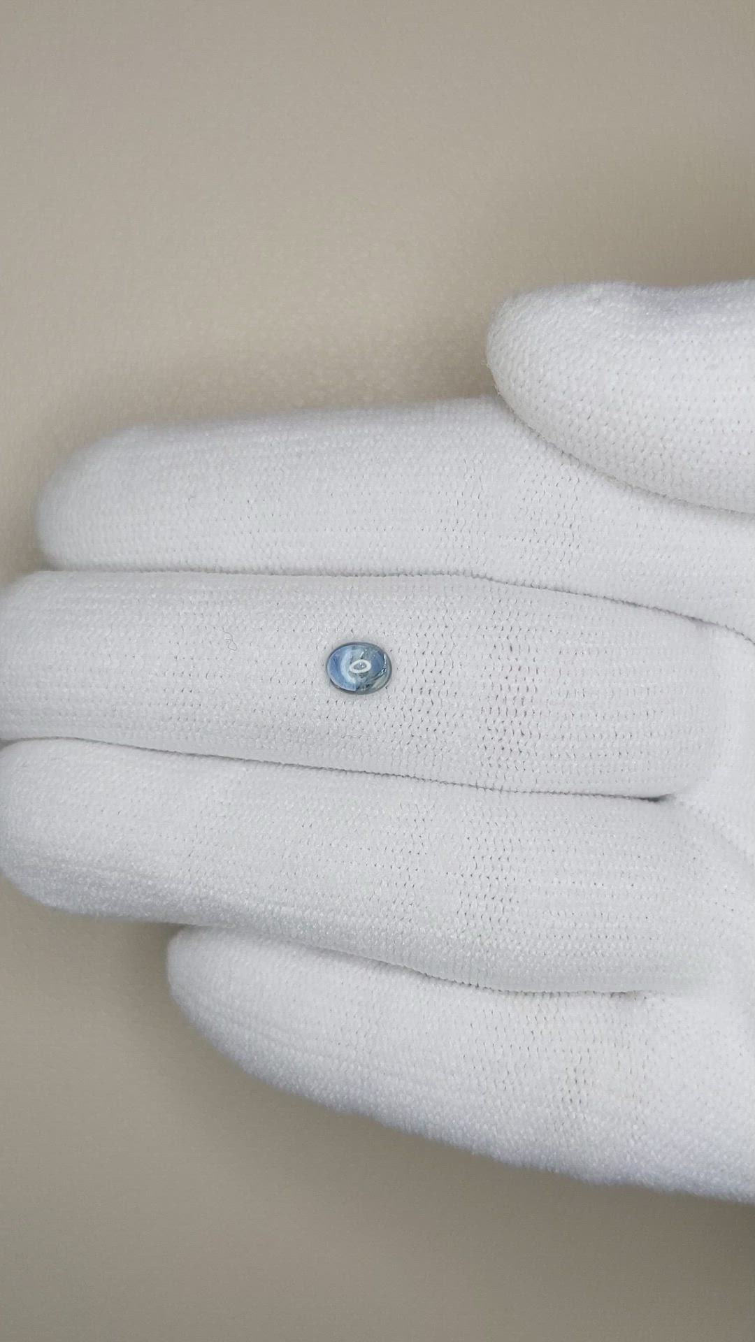 0.55 Ct. Blue Cabochon Sapphire from Montana Size Video