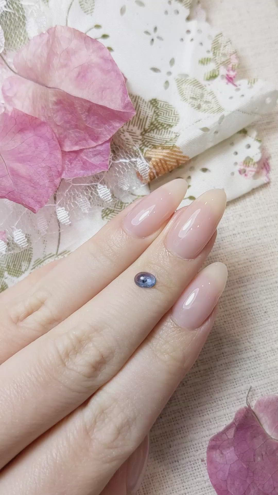 0.57 Ct. Blue Cabochon Sapphire from Montana Size Video