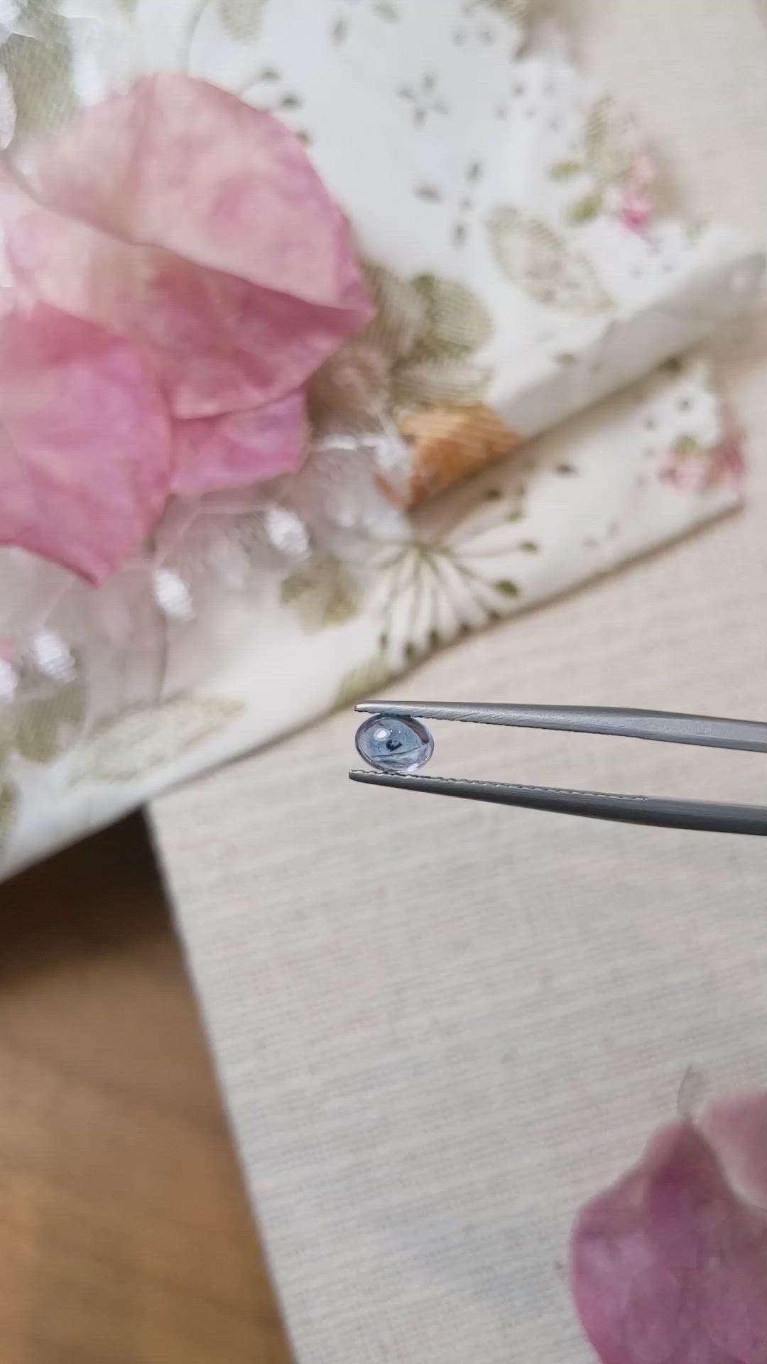 0.57 Ct. Blue Cabochon Sapphire from Montana Size Video